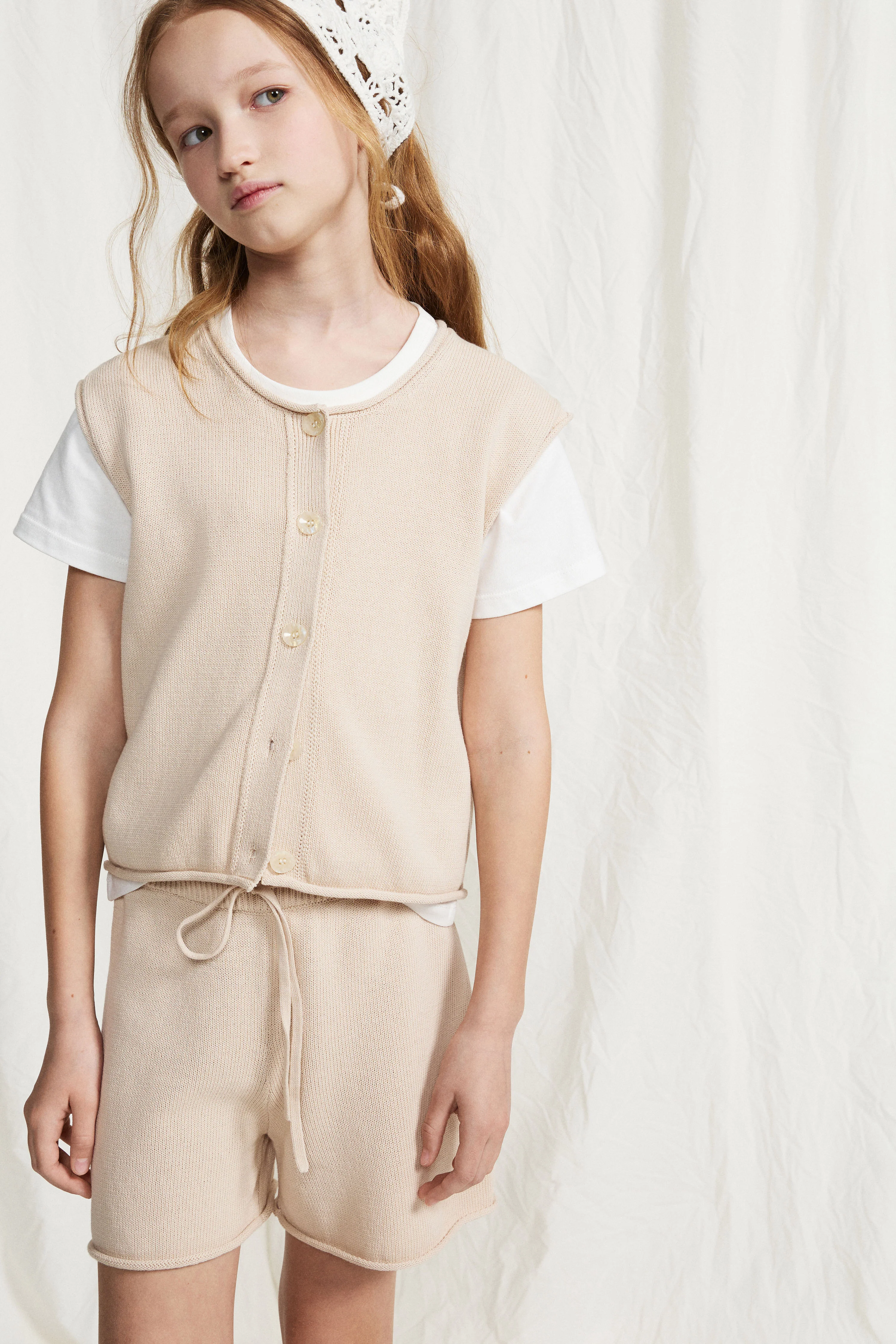 FINE-KNIT COTTON SHORTS