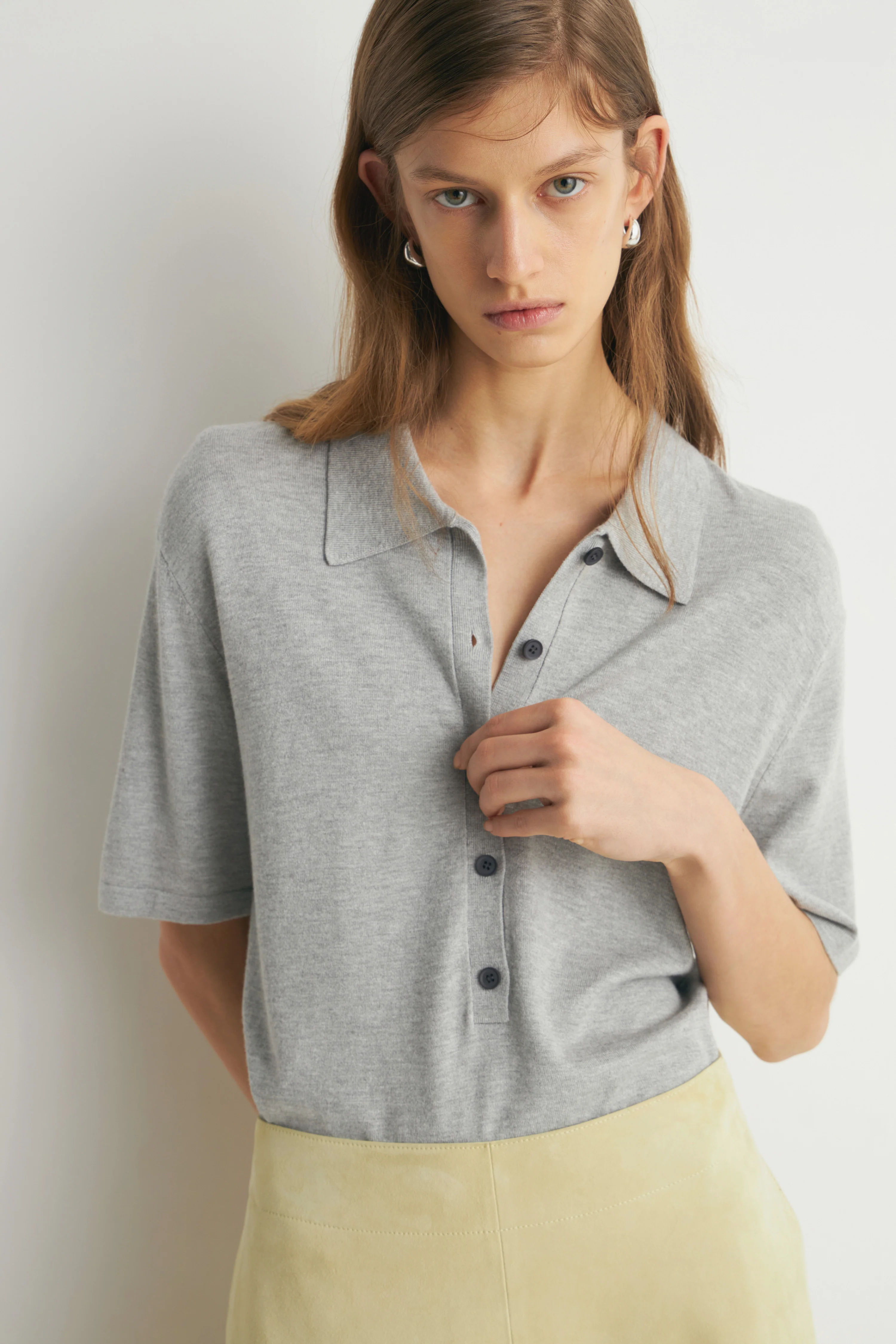 FINE-KNIT POLO JUMPER - Image 3