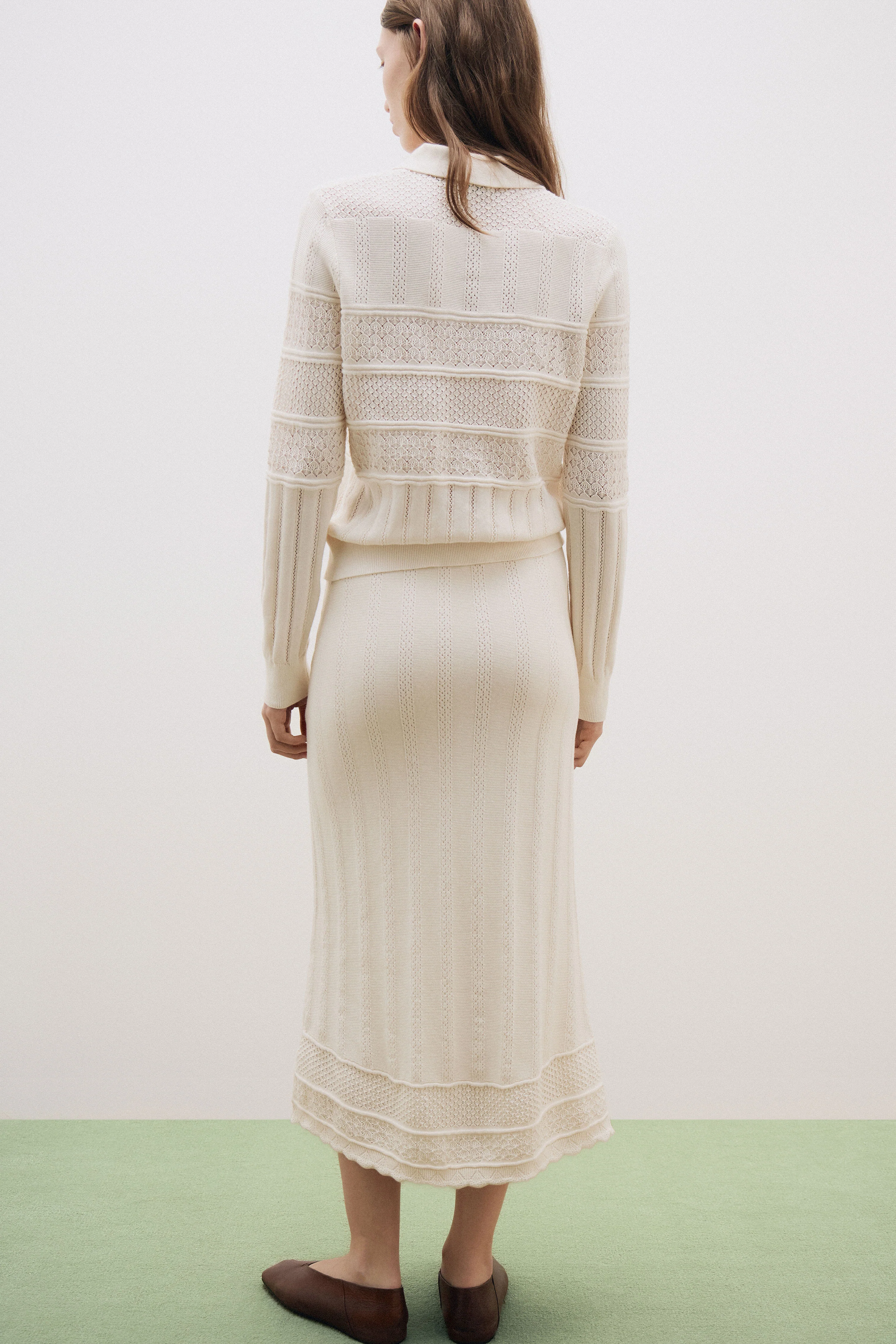 HOLE-KNIT POLO SWEATER - Image 3