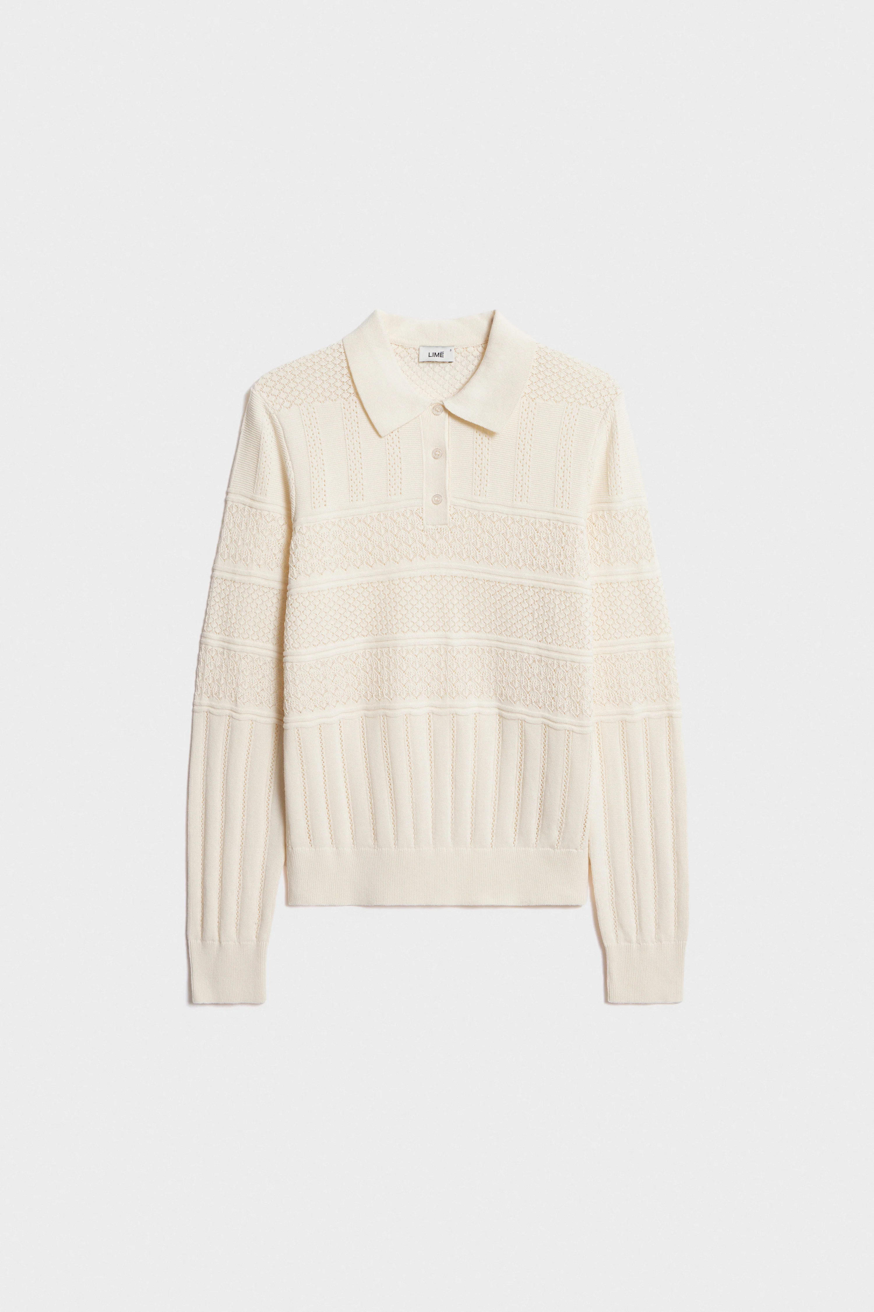 HOLE-KNIT POLO SWEATER - Image 5