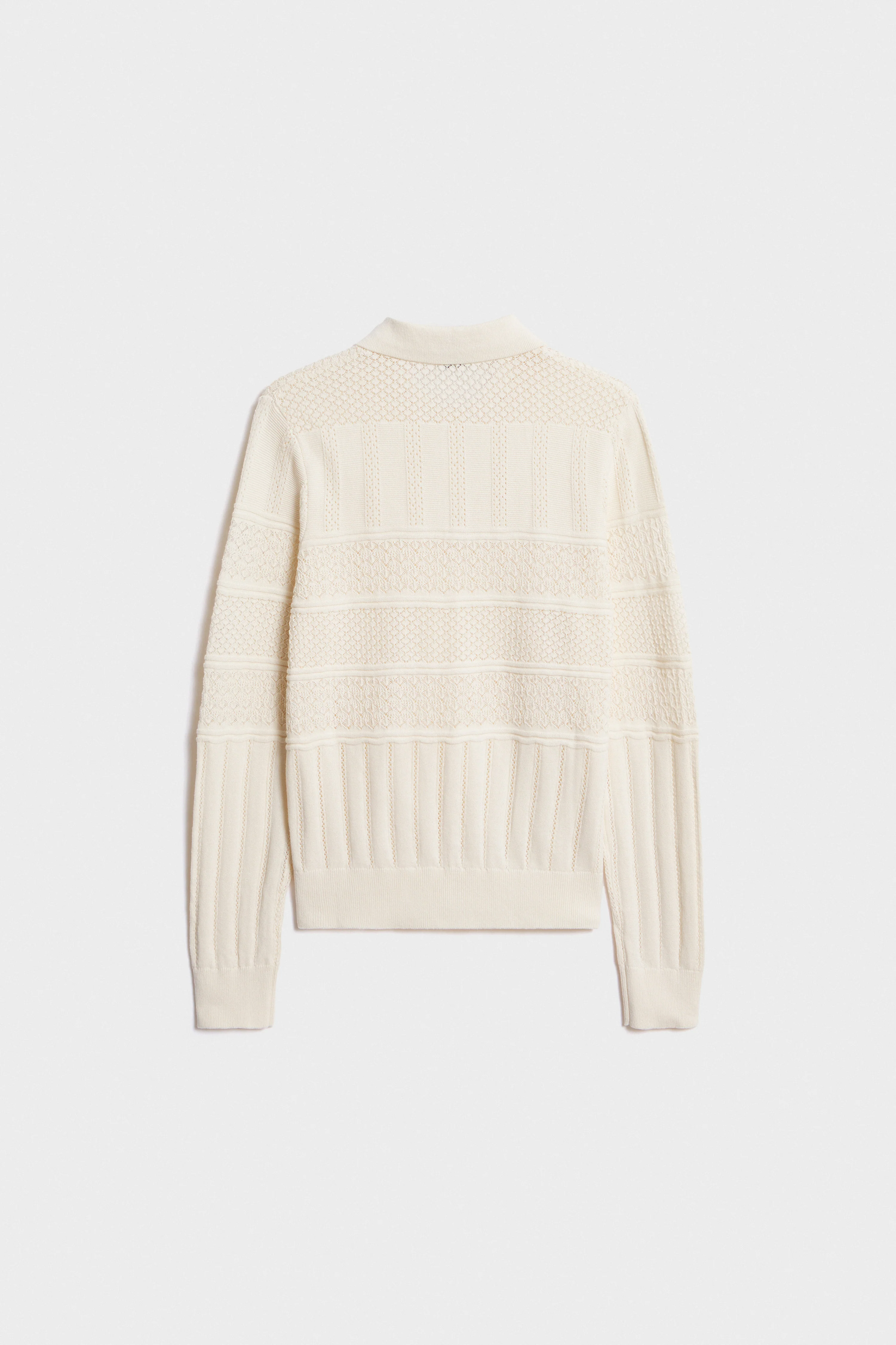 HOLE-KNIT POLO SWEATER - Image 6