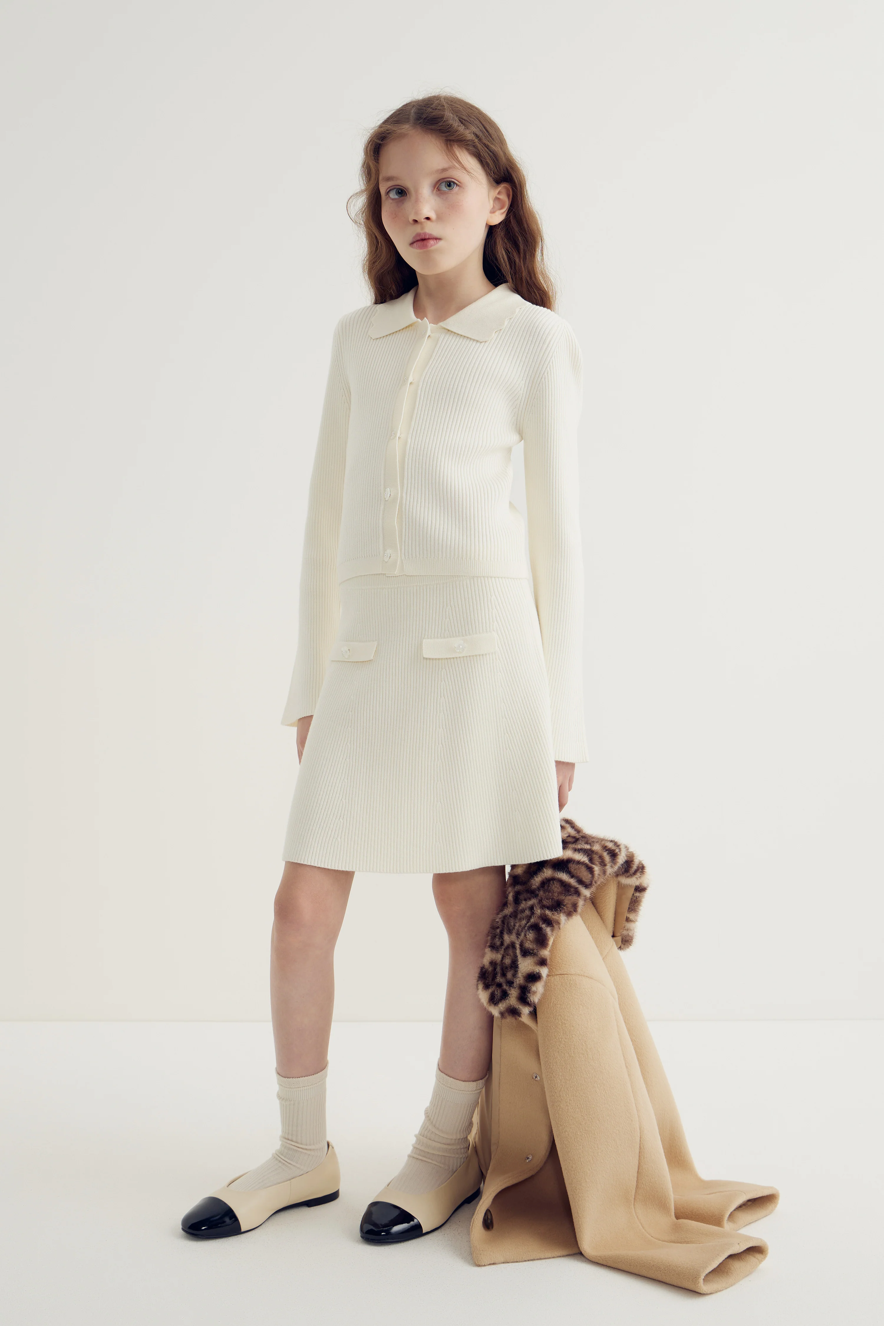 FINE-KNIT VISCOSE-BLEND SKIRT