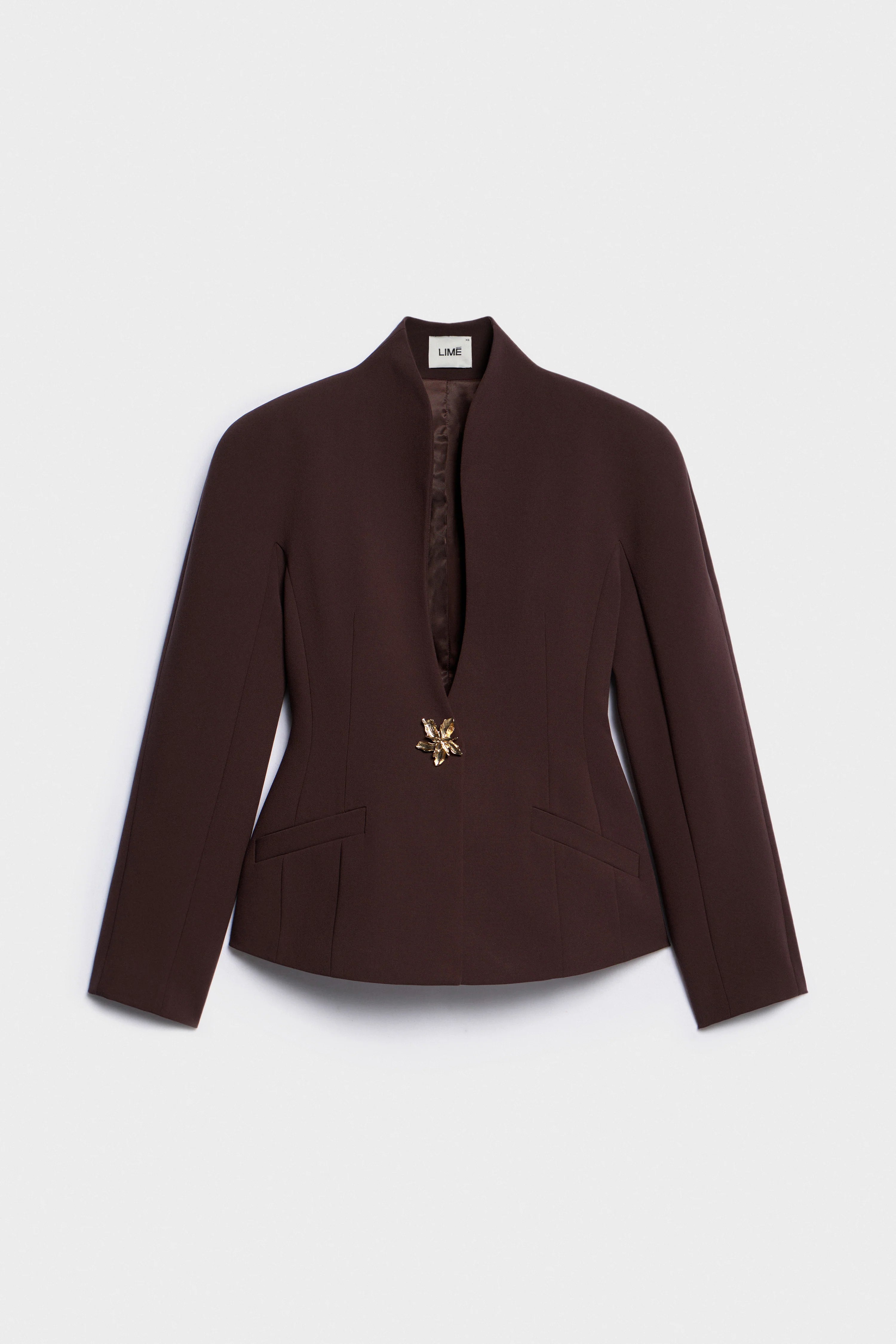 FITTED BROOCH-DETAL BLAZER - Image 5