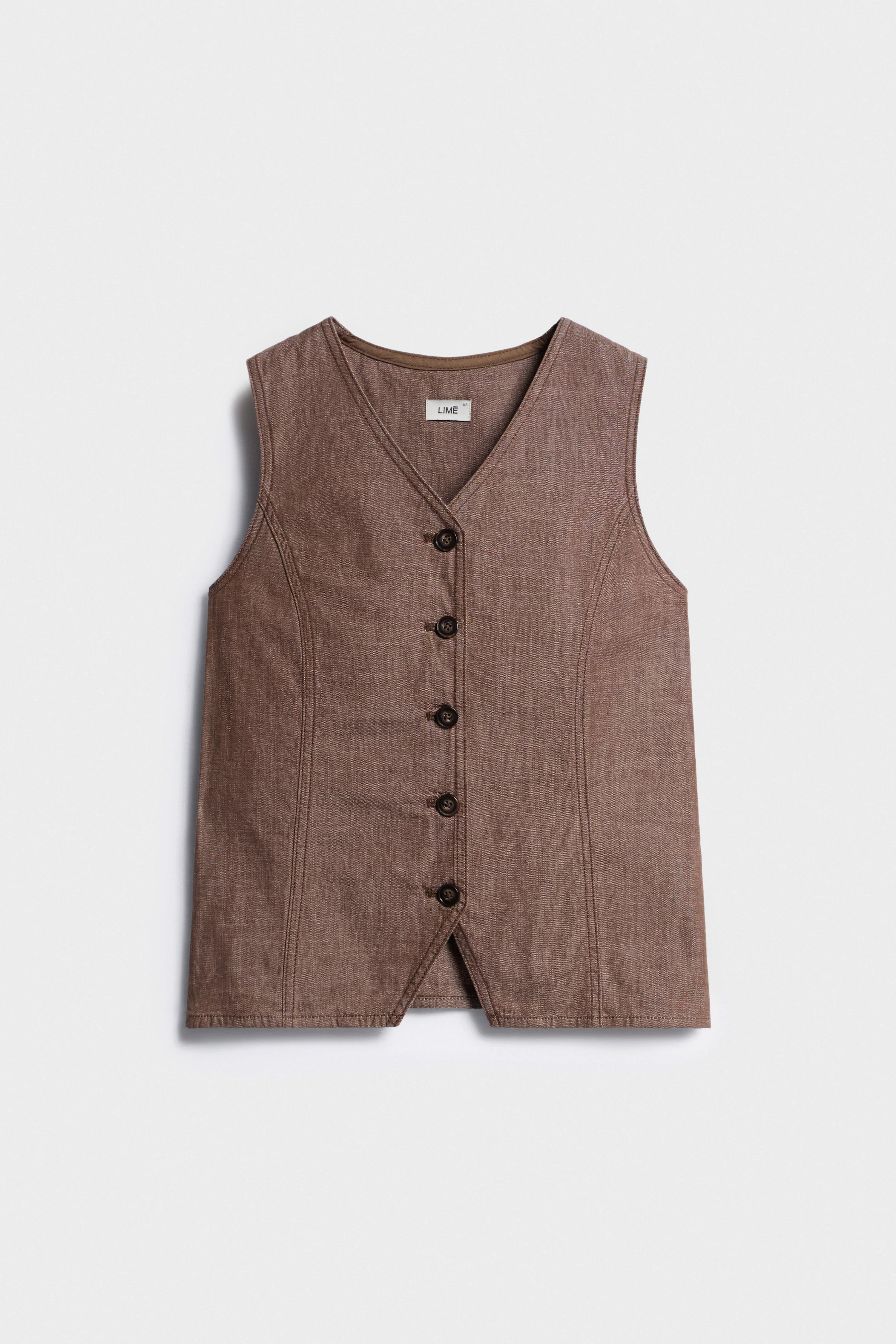 FITTED DENIM TOP - Image 5