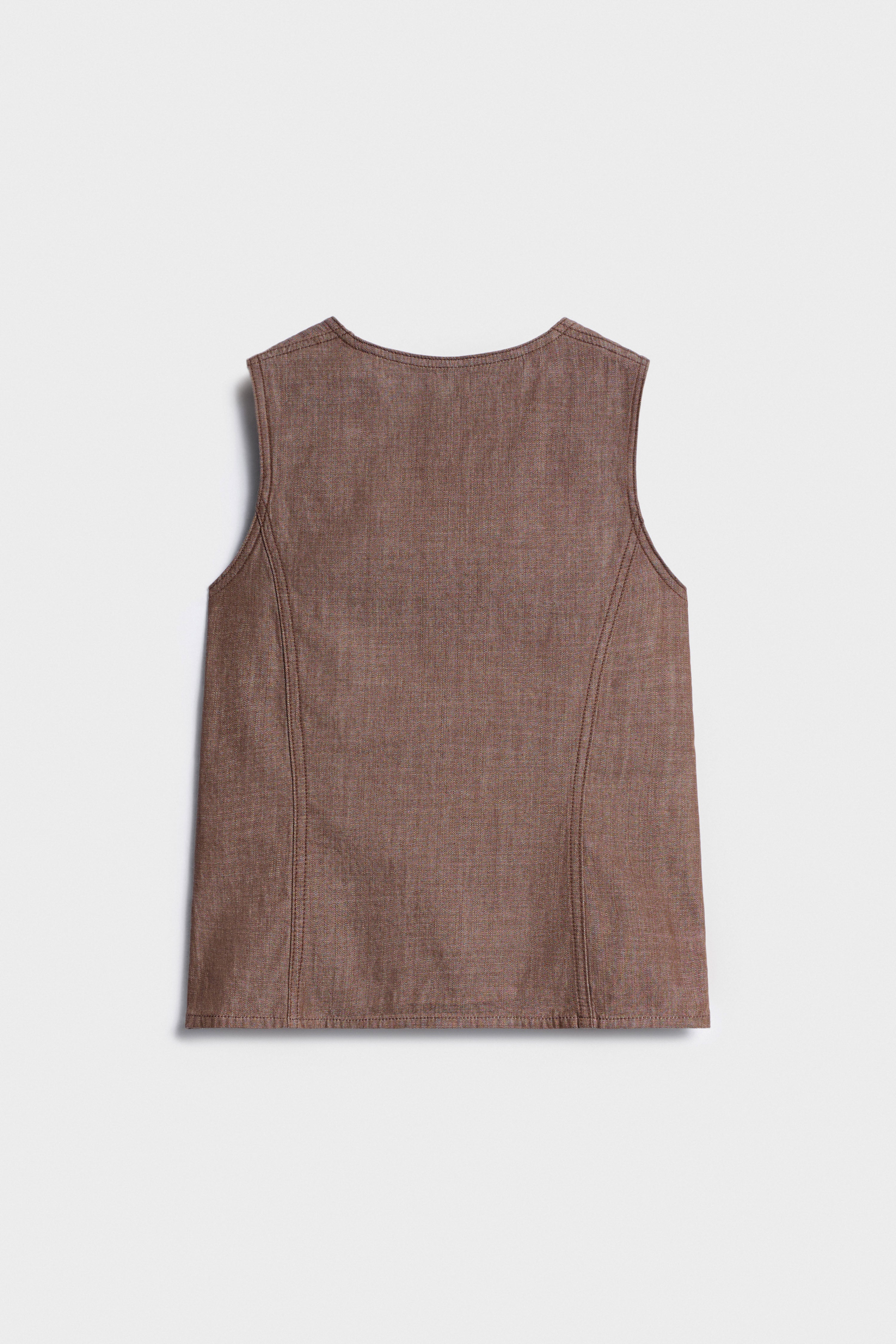 FITTED DENIM TOP - Image 6