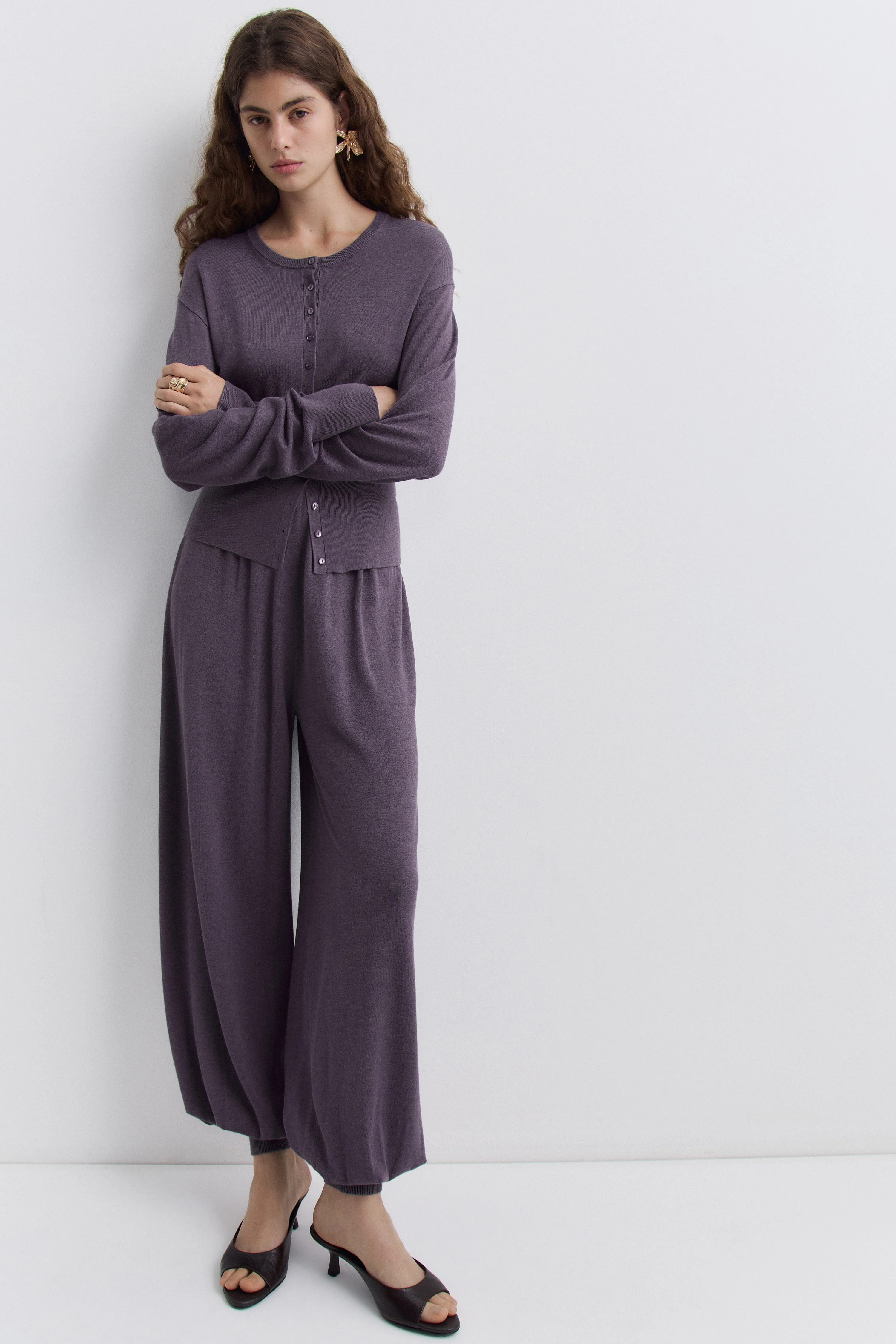 FITTED KNIT VISCOSE CARDIGAN - Image 3
