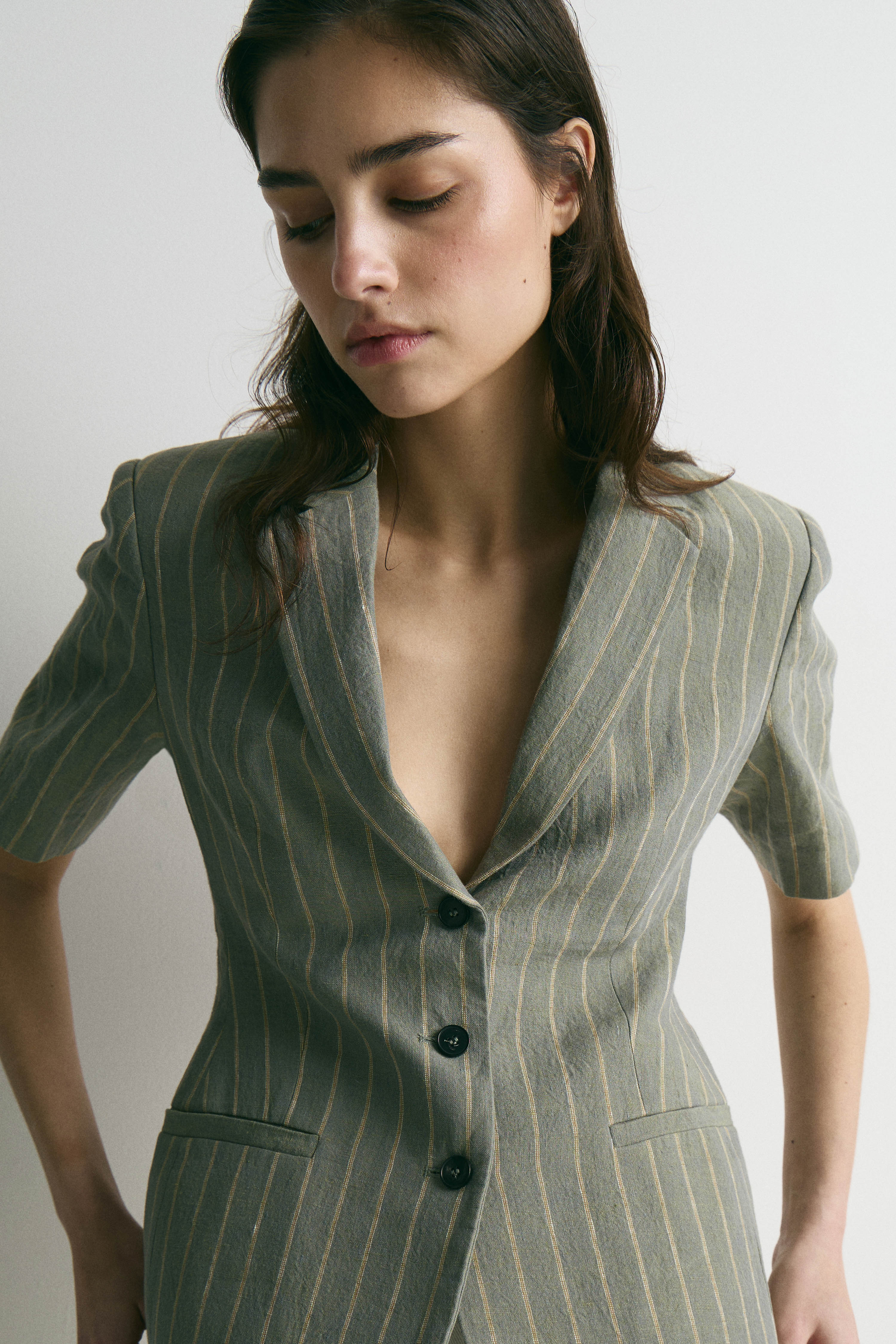 FITTED LINEN BLAZER - Image 2