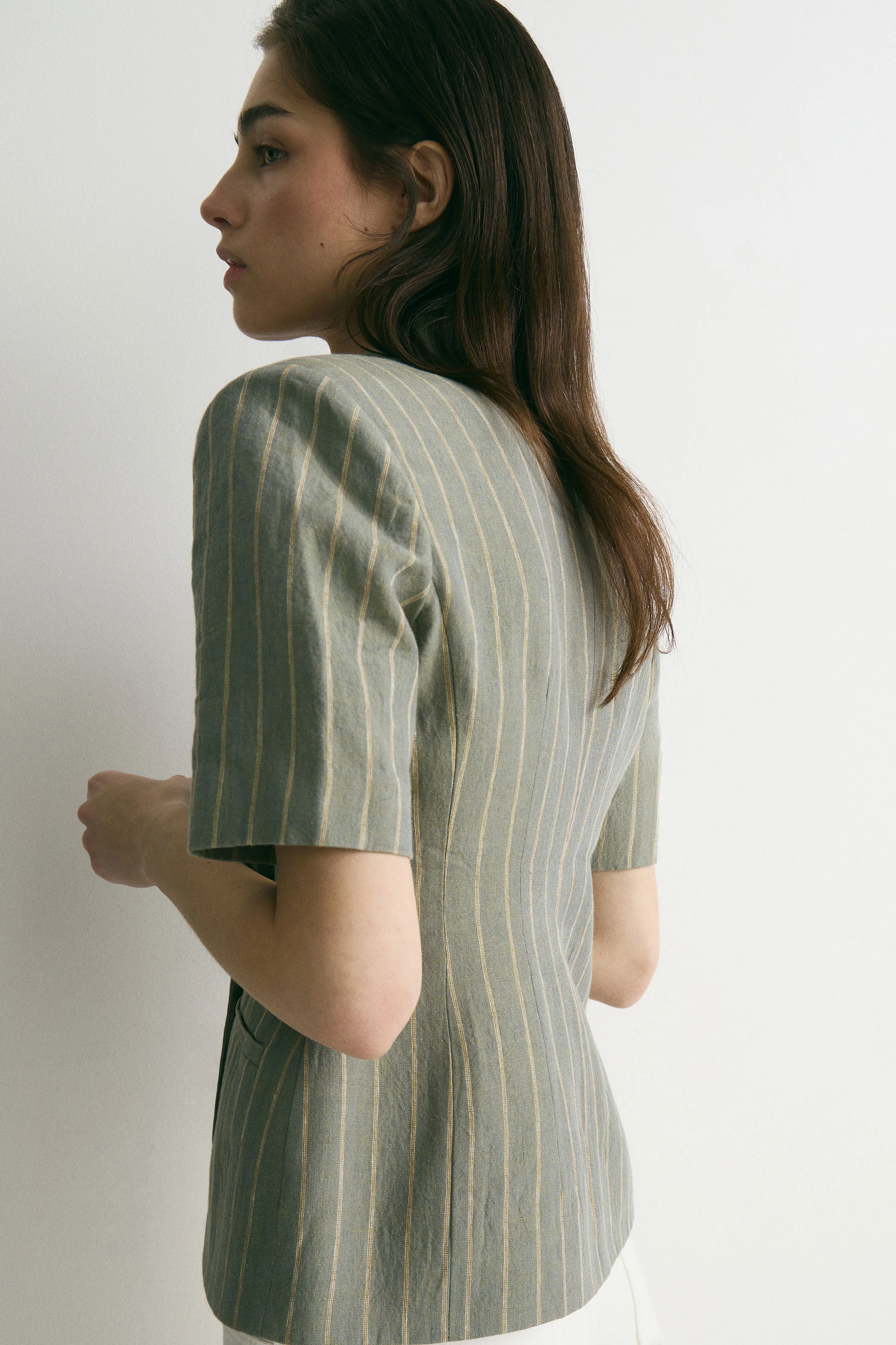 FITTED LINEN BLAZER - Image 4