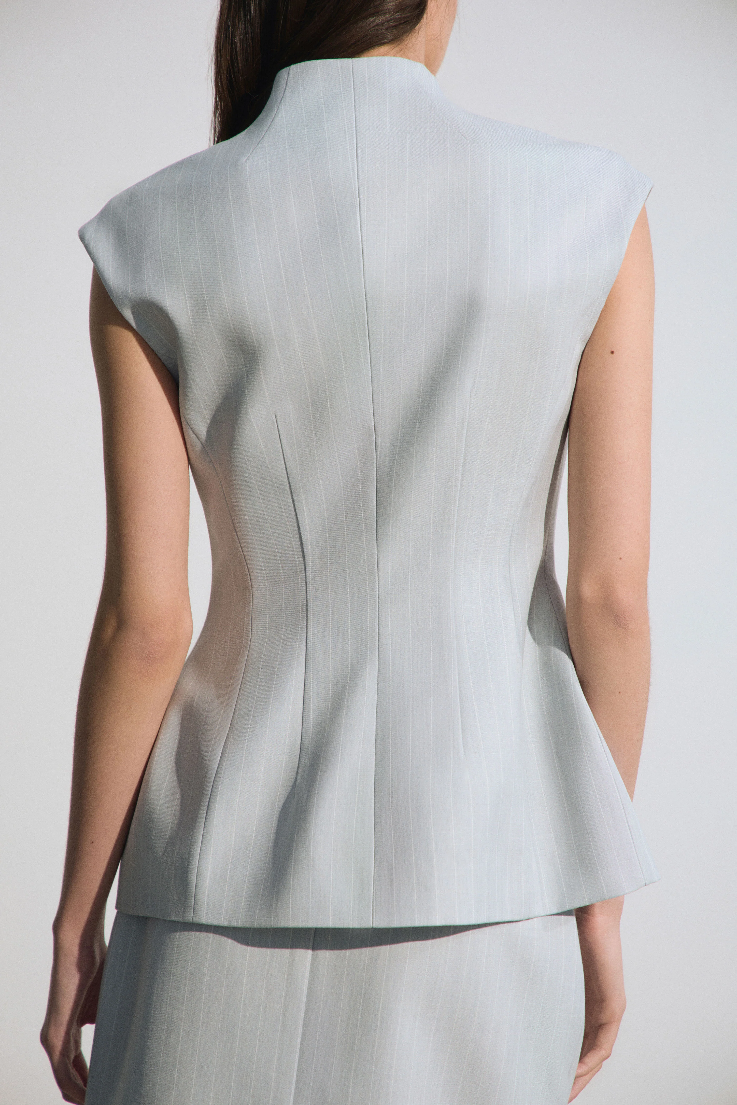 FITTED LINEN-BLEND WAISTCOAT - Image 3