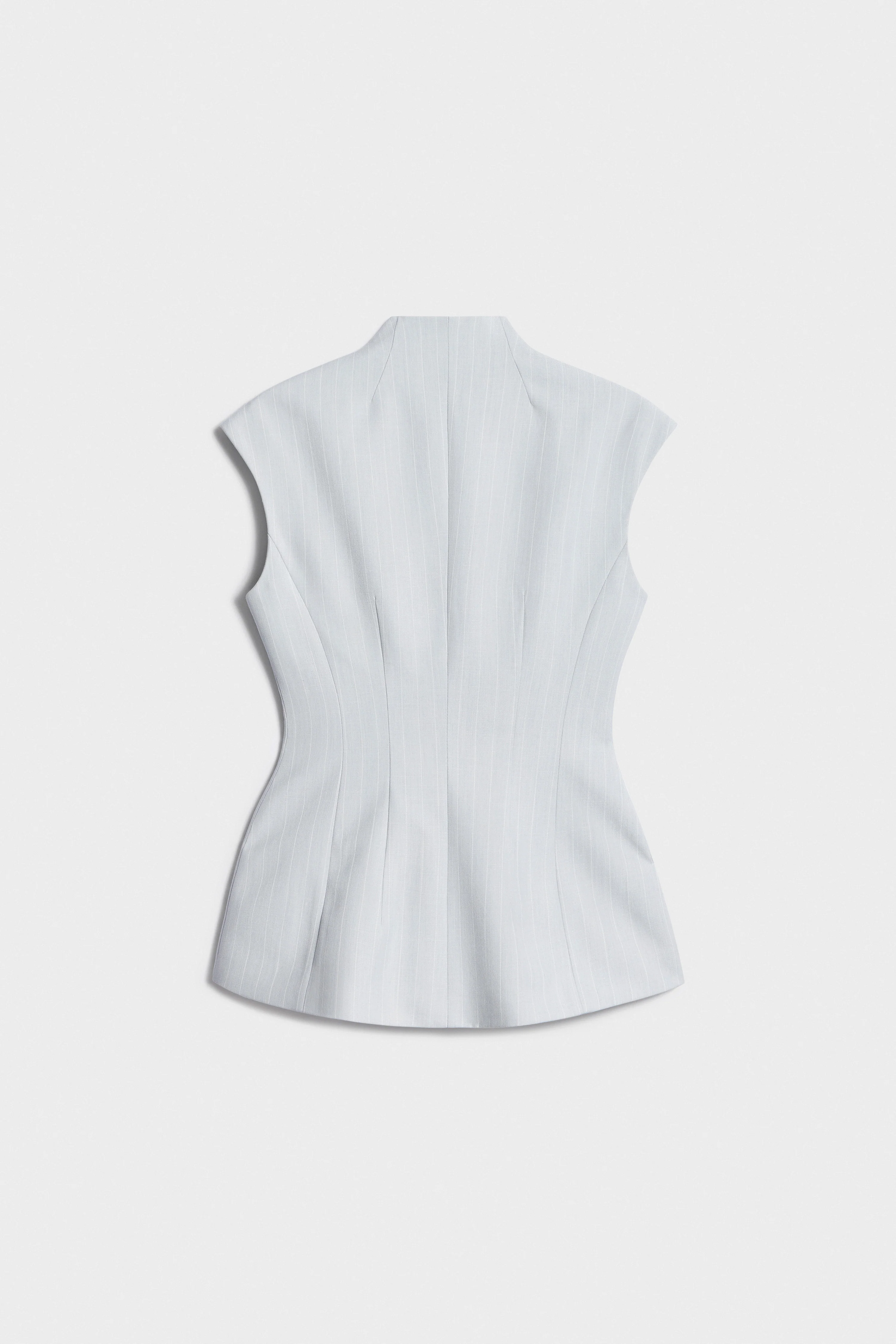 FITTED LINEN-BLEND WAISTCOAT - Image 5