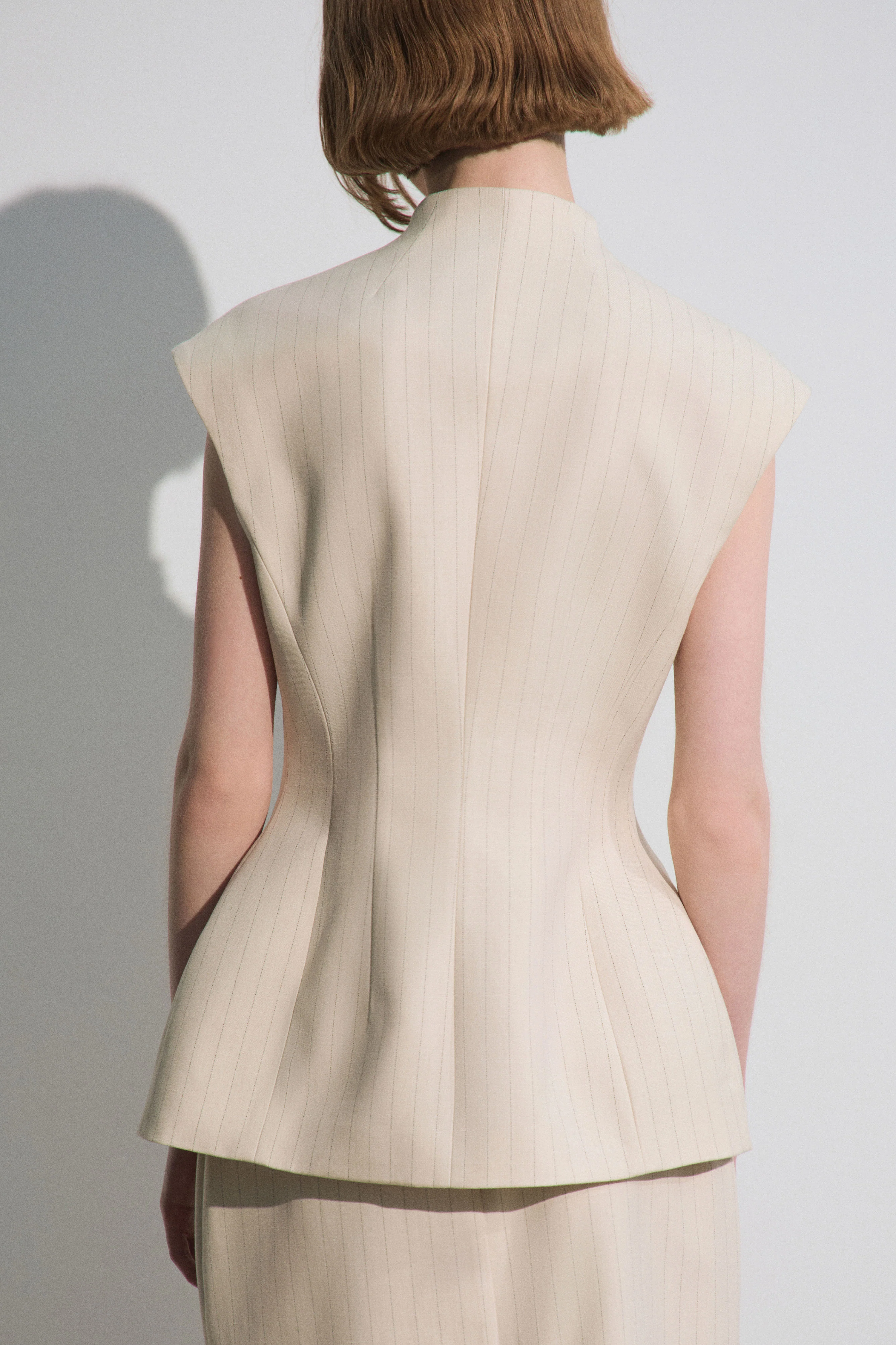 FITTED LINEN-BLEND WAISTCOAT - Image 3