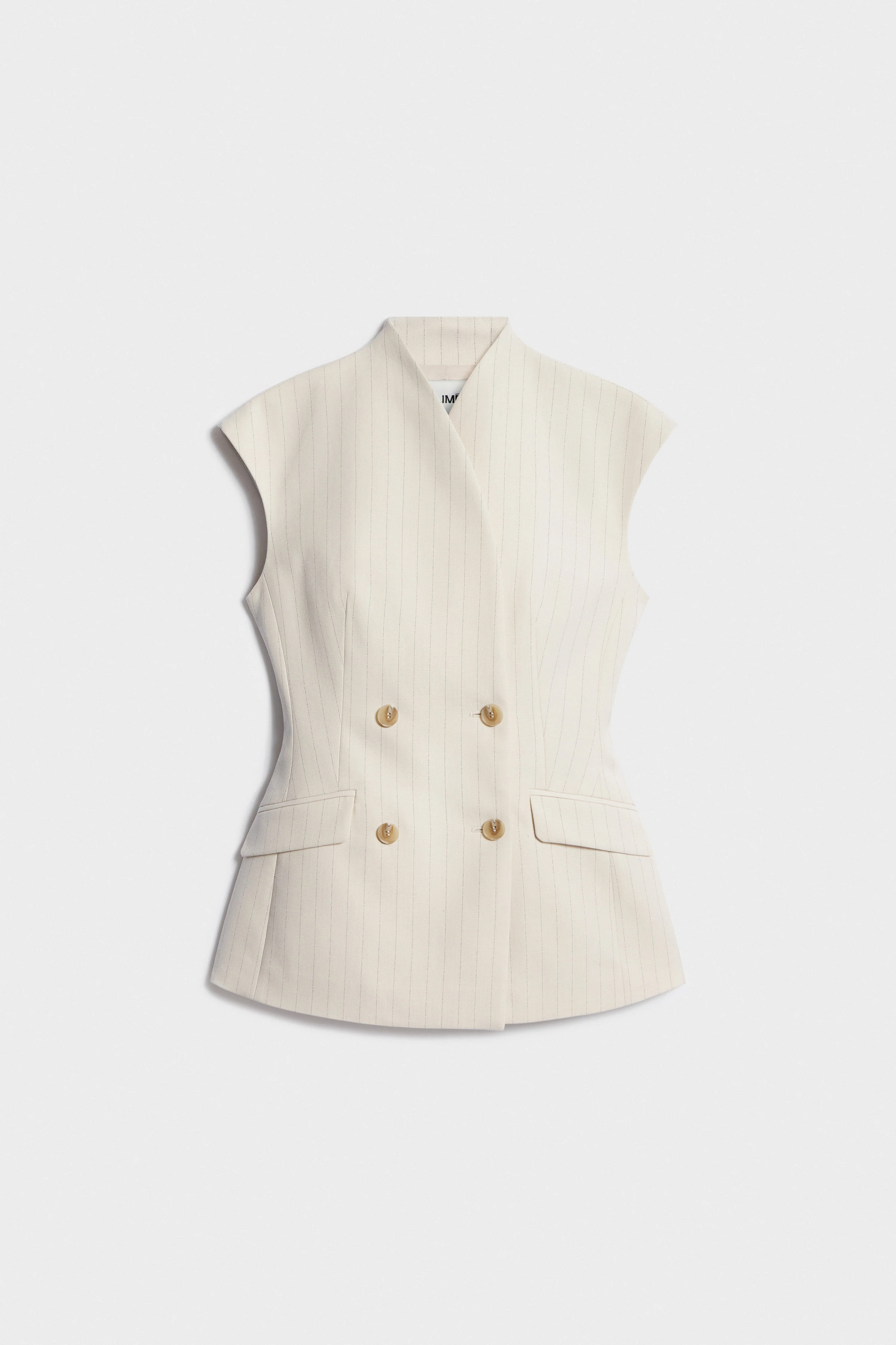 FITTED LINEN-BLEND WAISTCOAT - Image 5