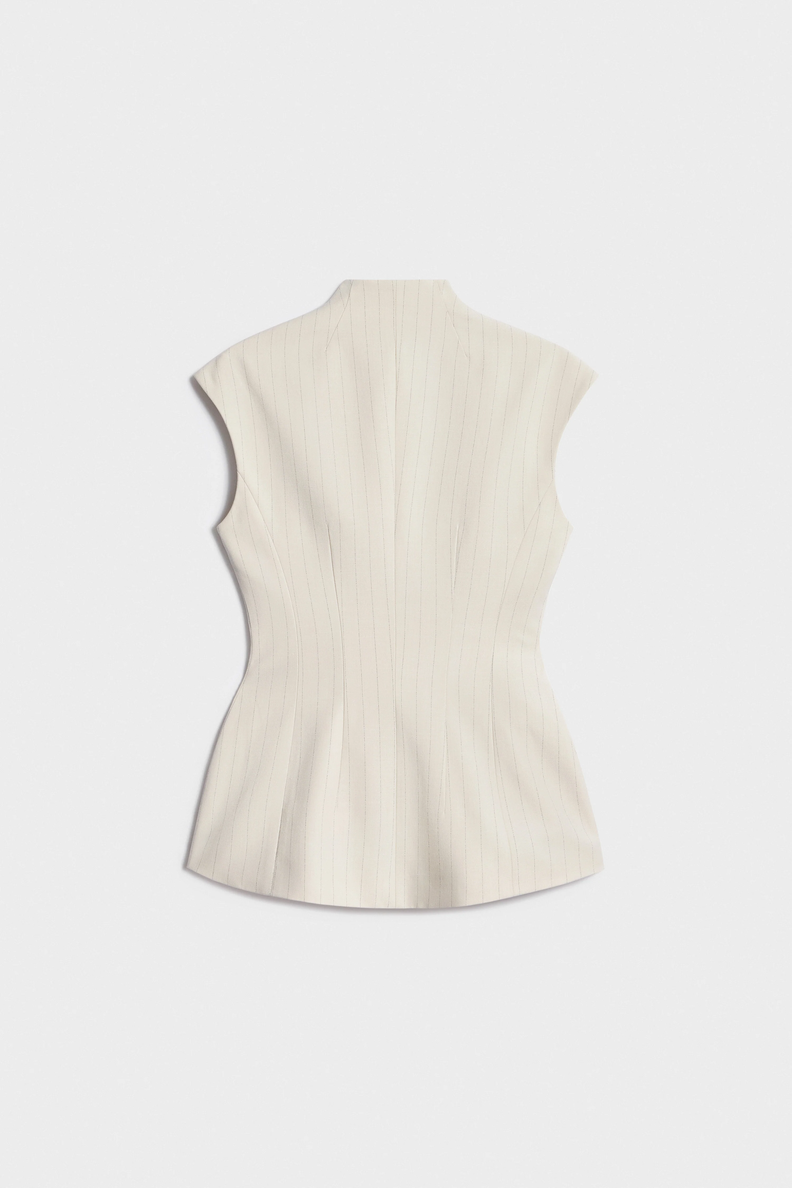 FITTED LINEN-BLEND WAISTCOAT - Image 6