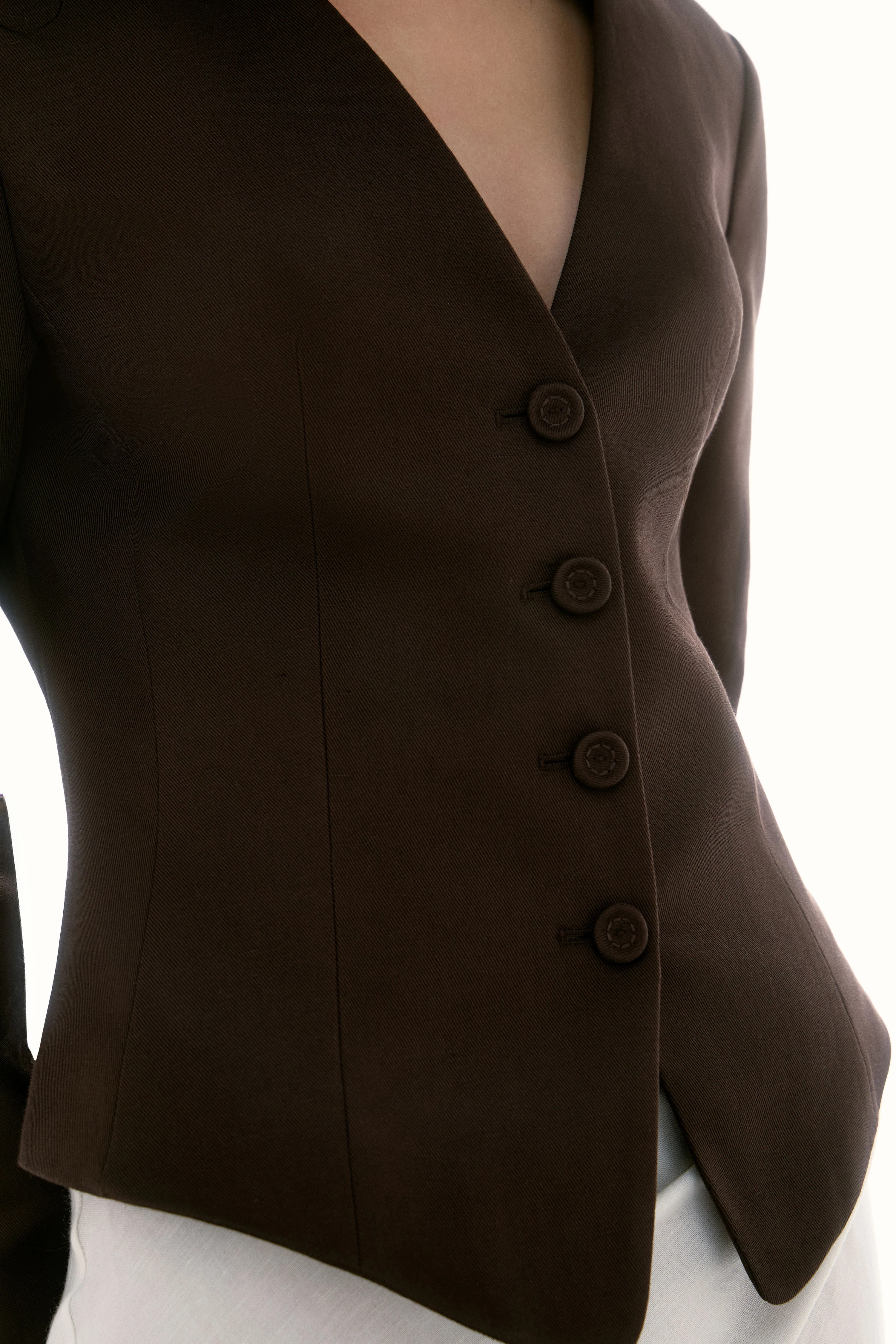 FITTED LINEN-COTTON BLAZER - Image 3