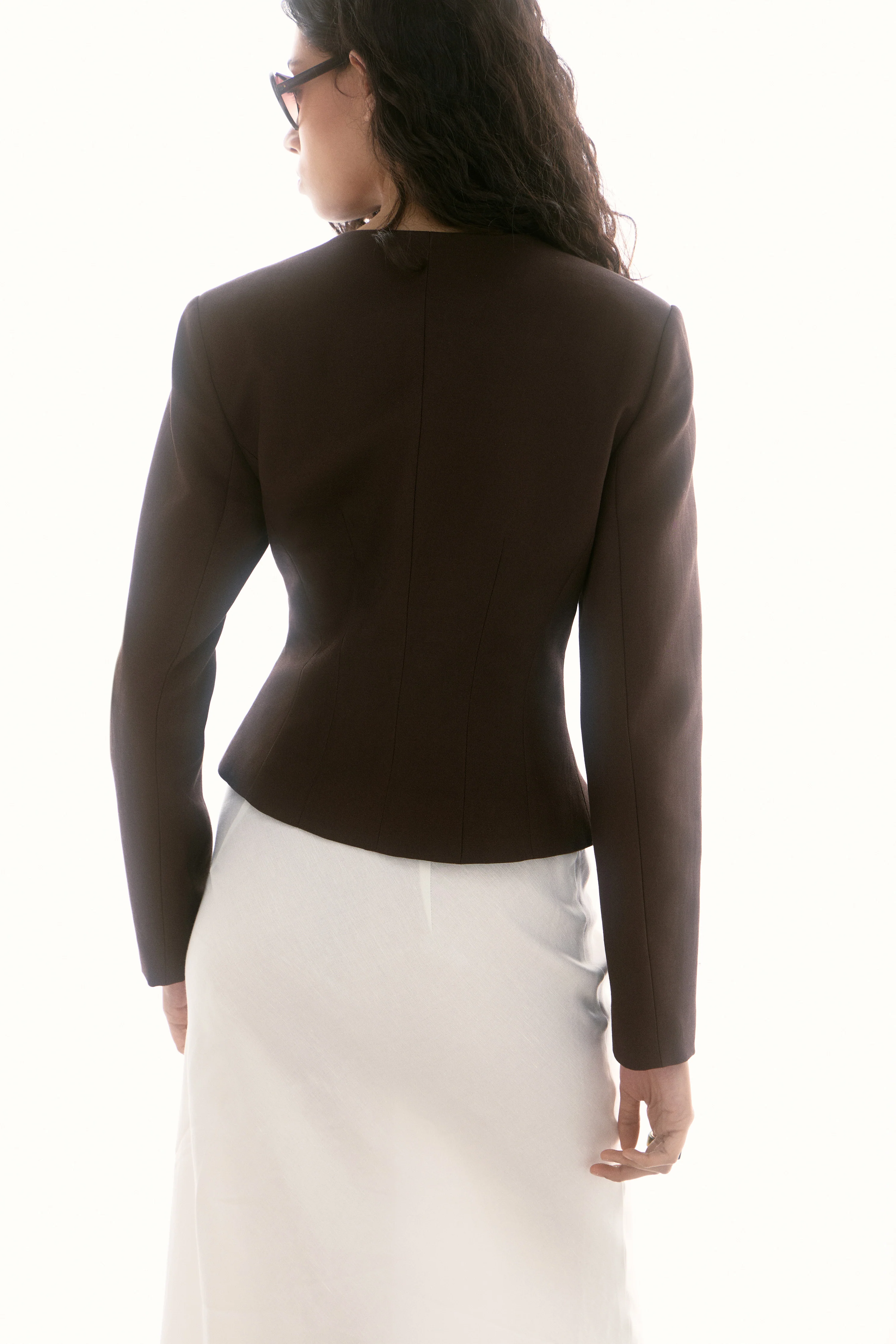 FITTED LINEN-COTTON BLAZER - Image 4