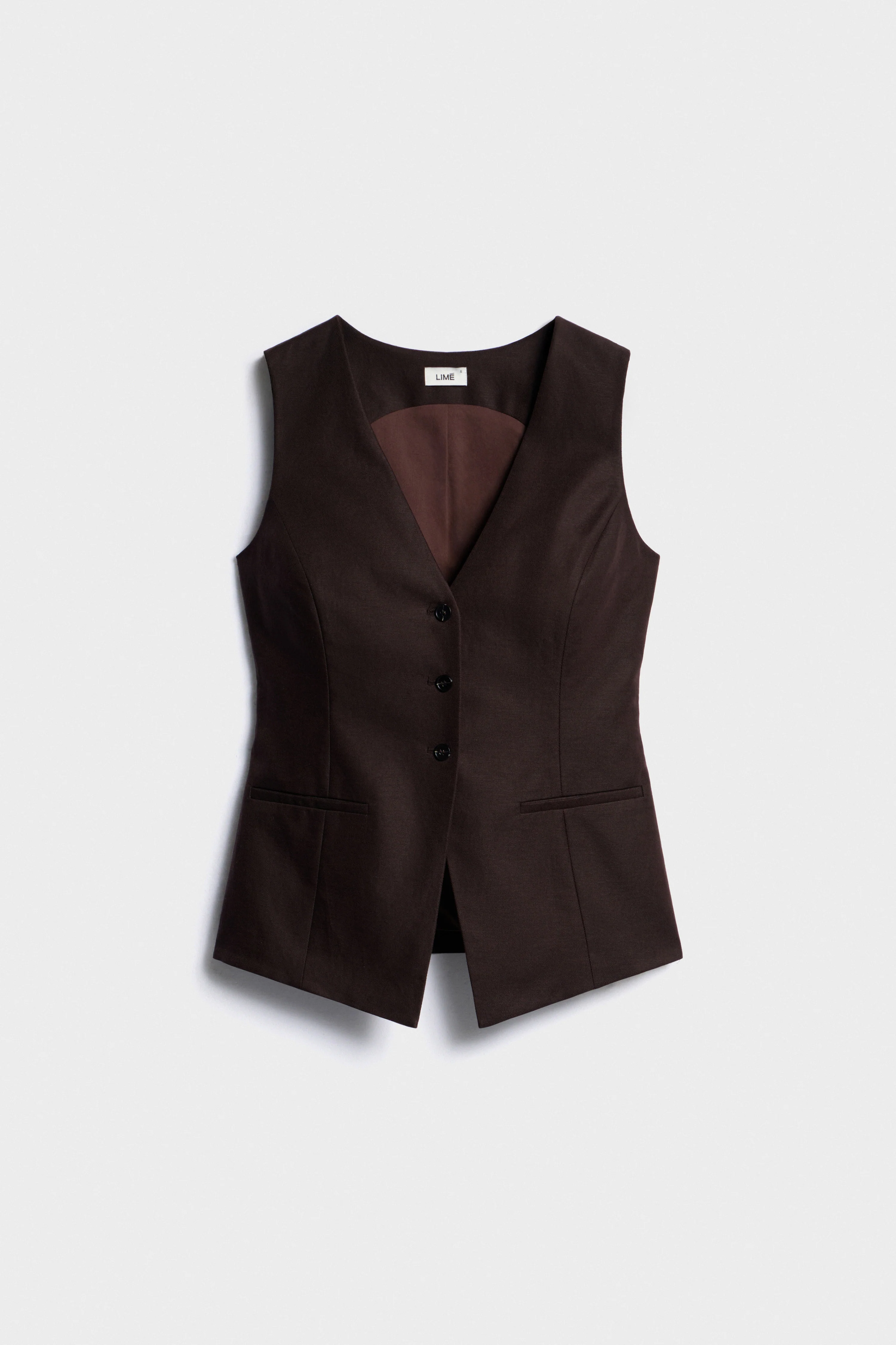 FITTED LINEN-COTTON WAISTCOAT - Image 5