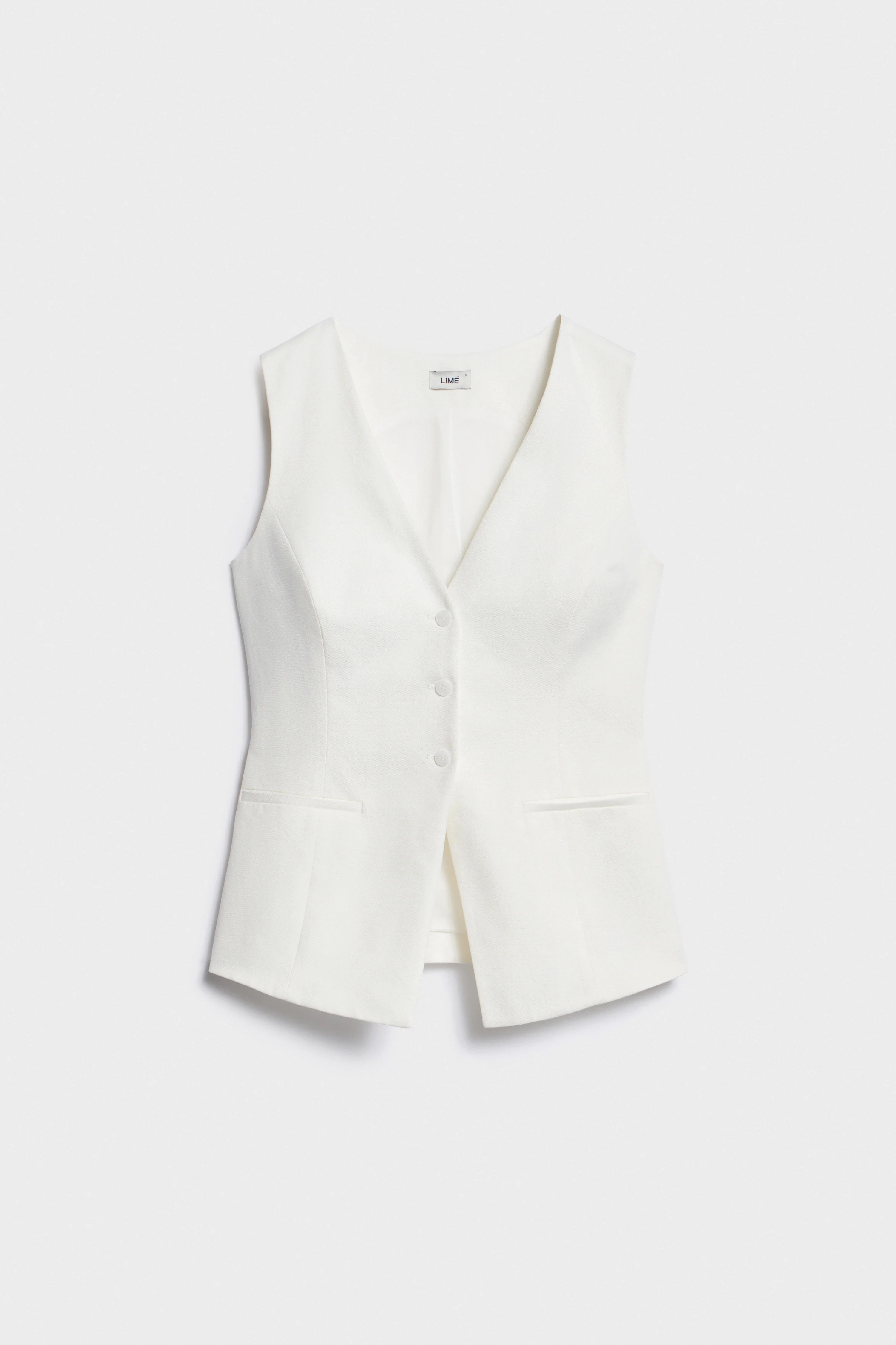 FITTED LYOCELL-LINEN WAISTCOAT - Image 5