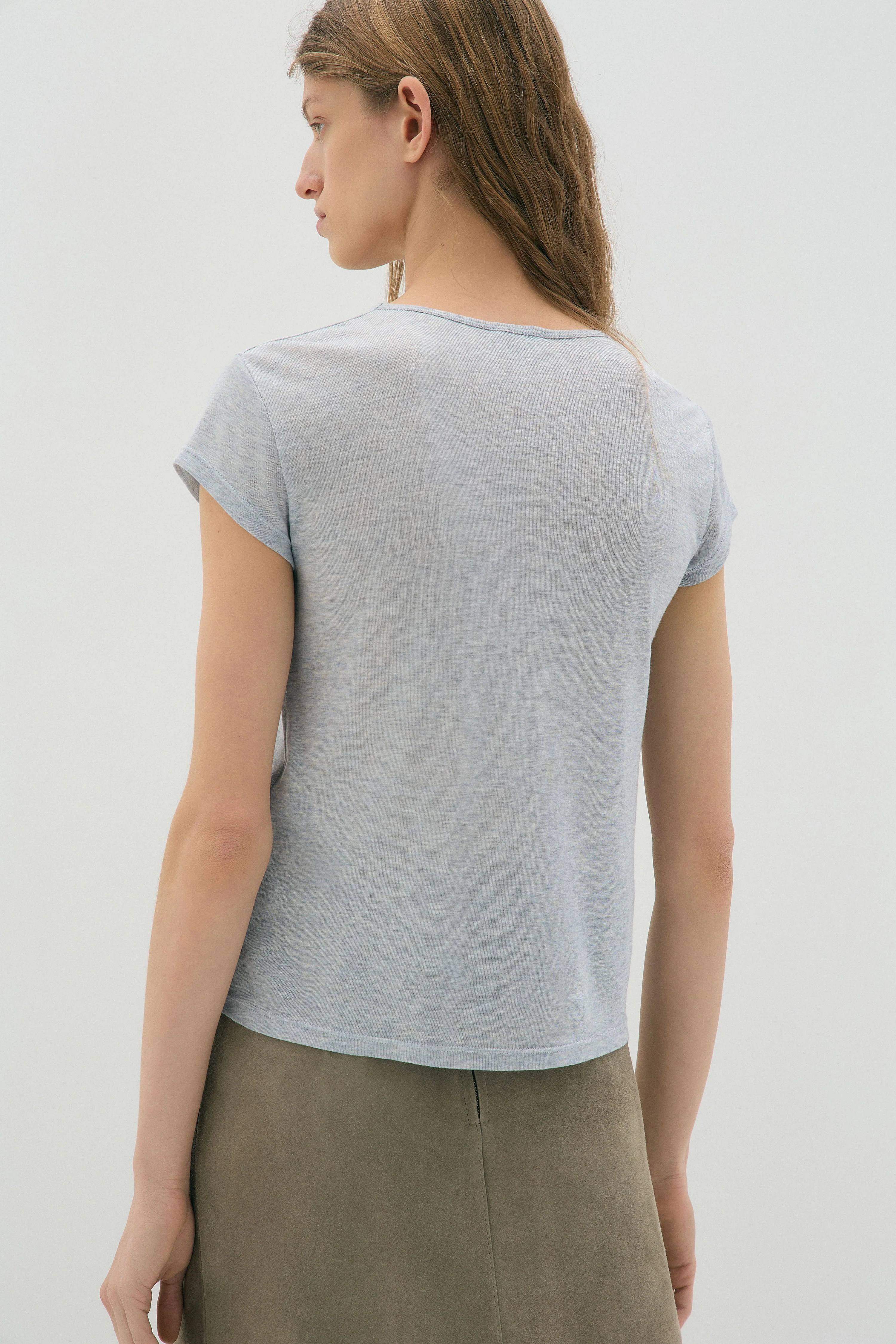 FITTED LYOCELL-WOOL T-SHIRT - Image 3