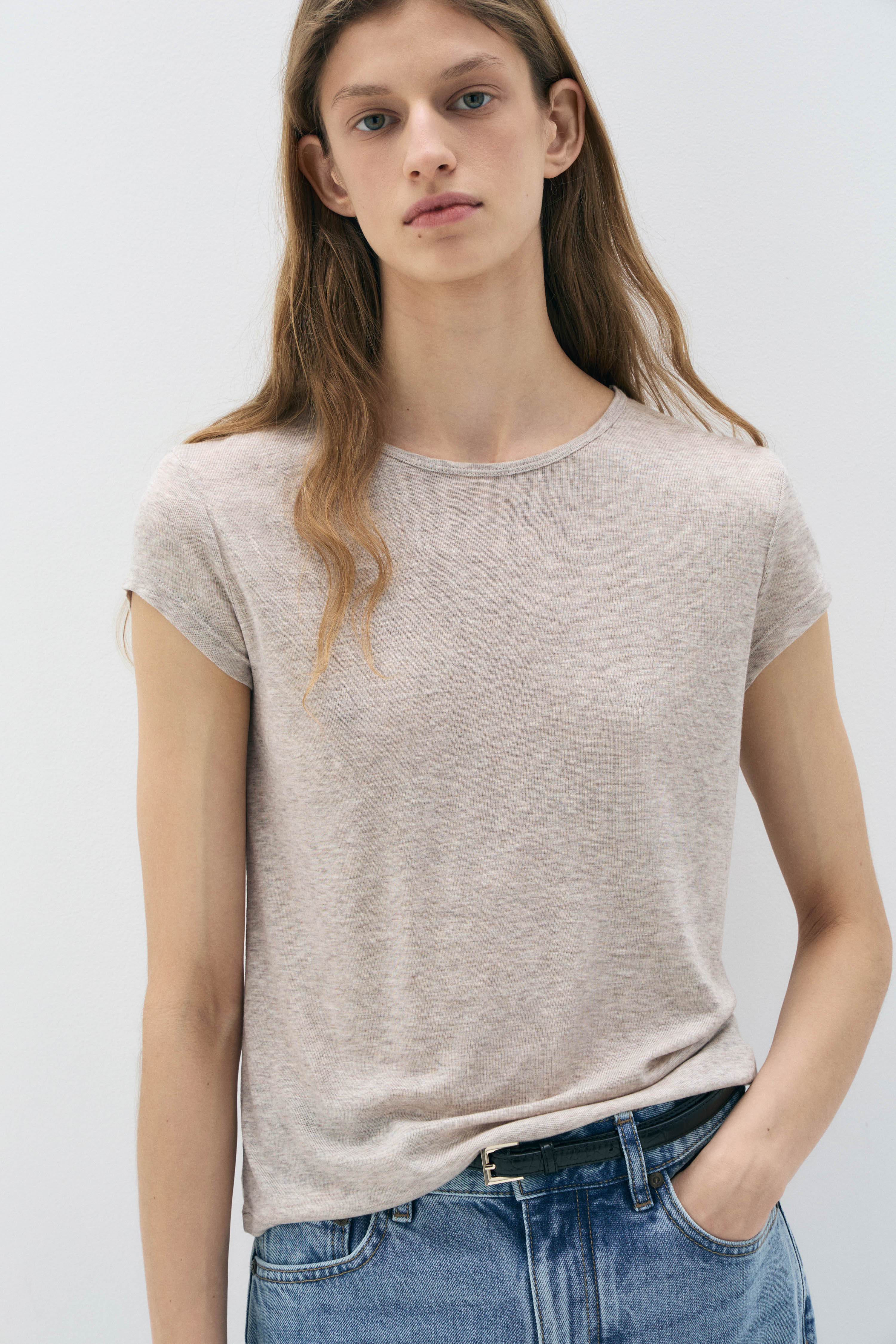 FITTED LYOCELL-WOOL T-SHIRT