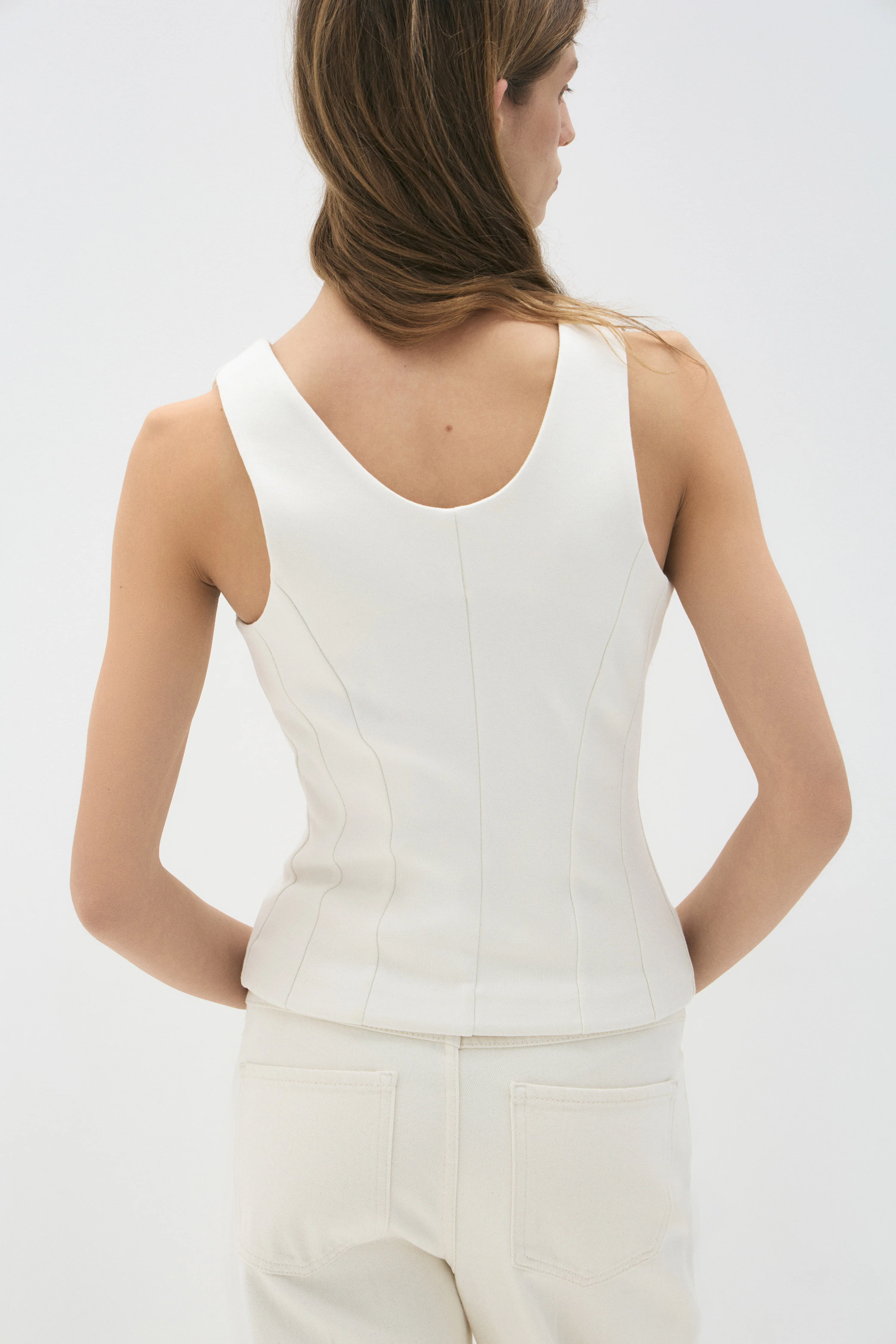 FITTED METAL-BUTTON COTTON WAISTCOAT - Image 3