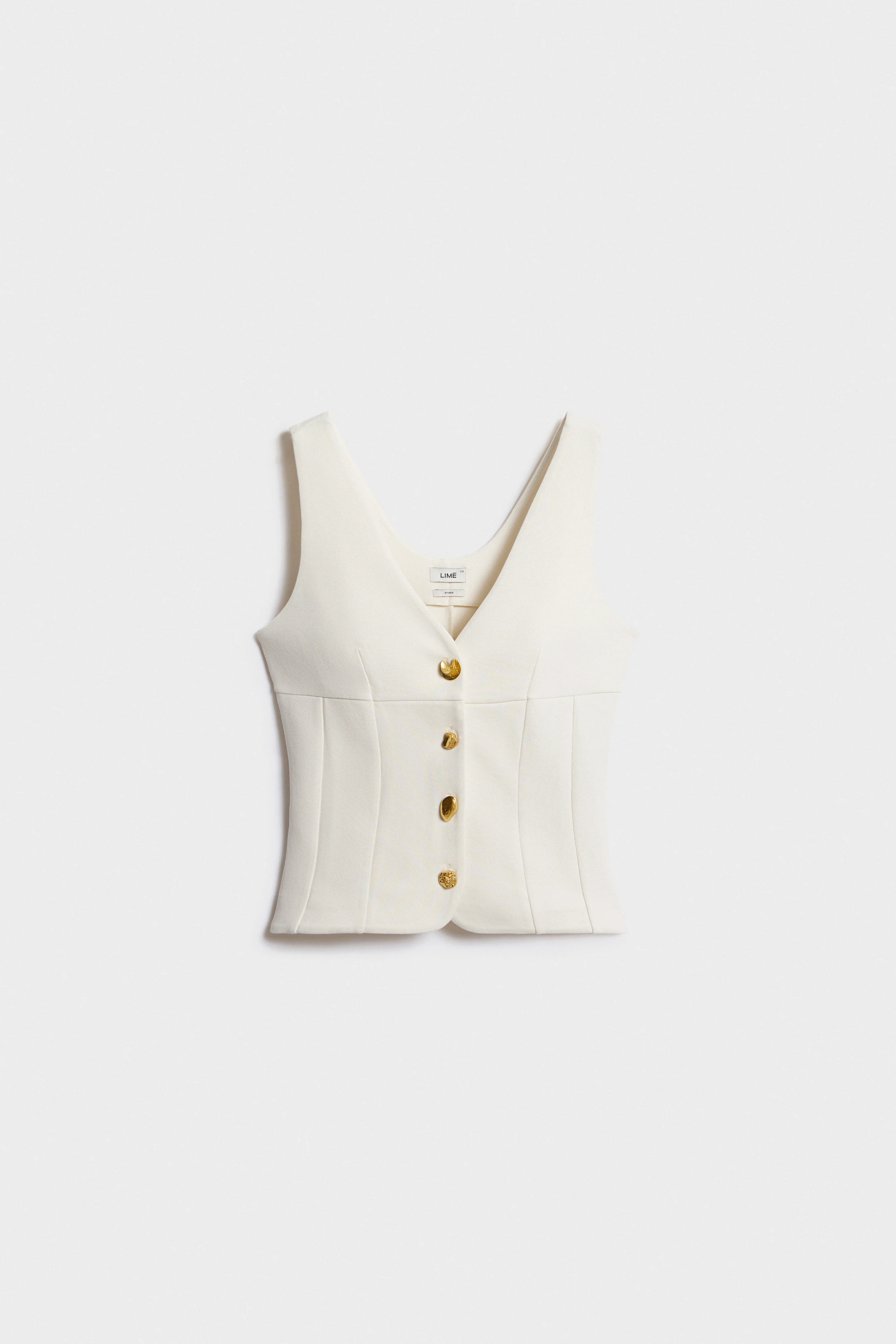 FITTED METAL-BUTTON COTTON WAISTCOAT - Image 4