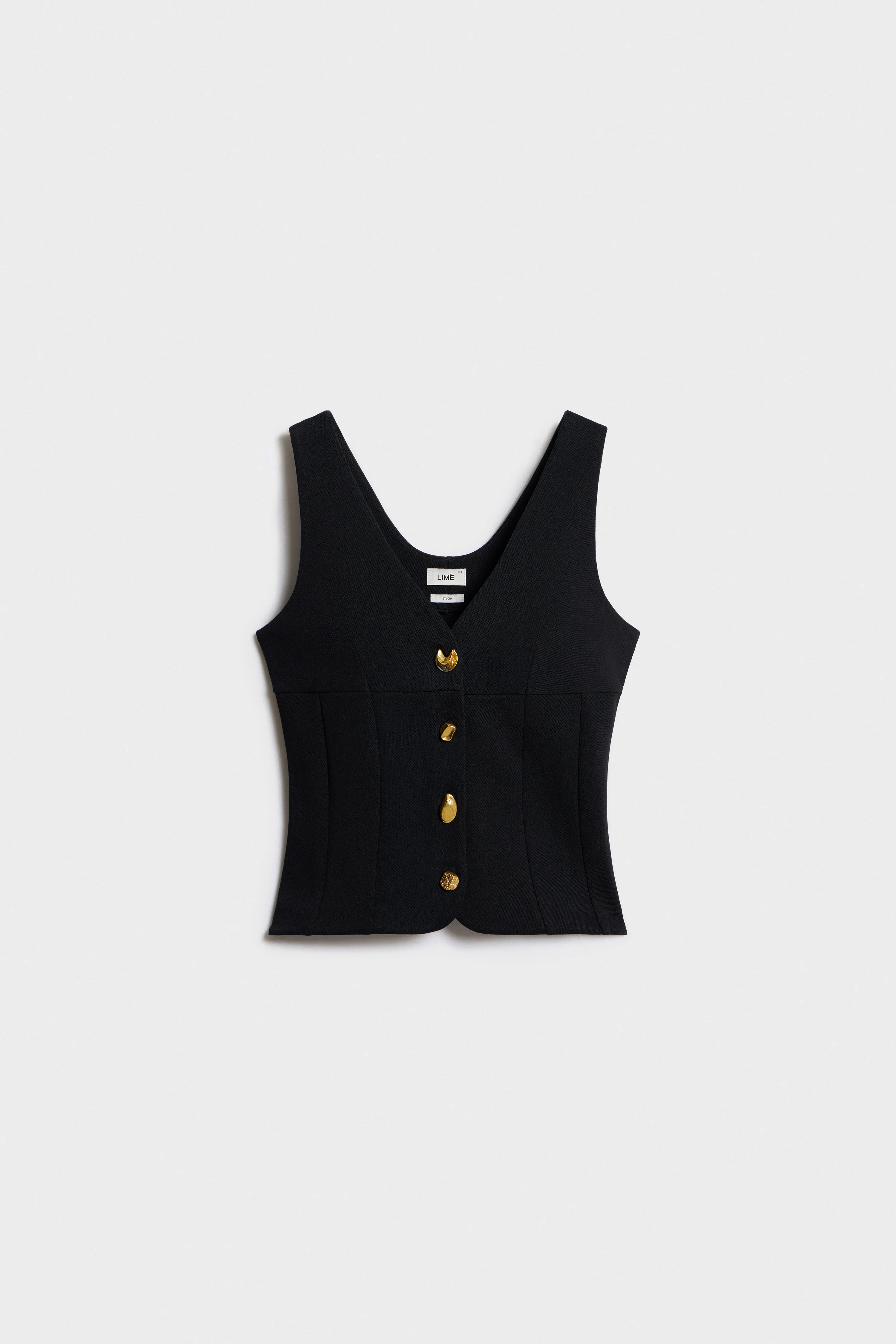 FITTED METAL-BUTTON COTTON WAISTCOAT - Image 5