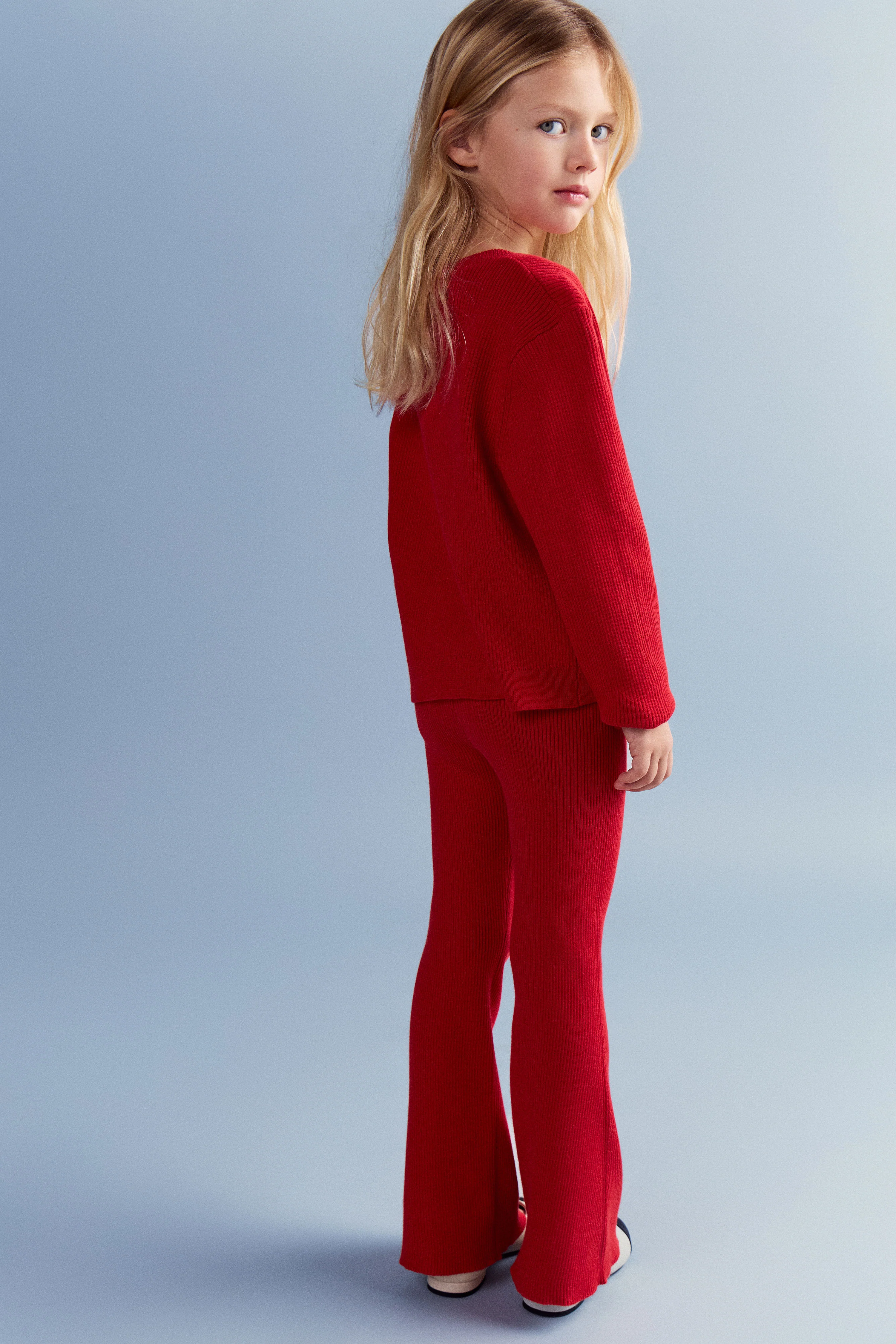 FLARED FINE-KNIT TROUSERS - Image 3