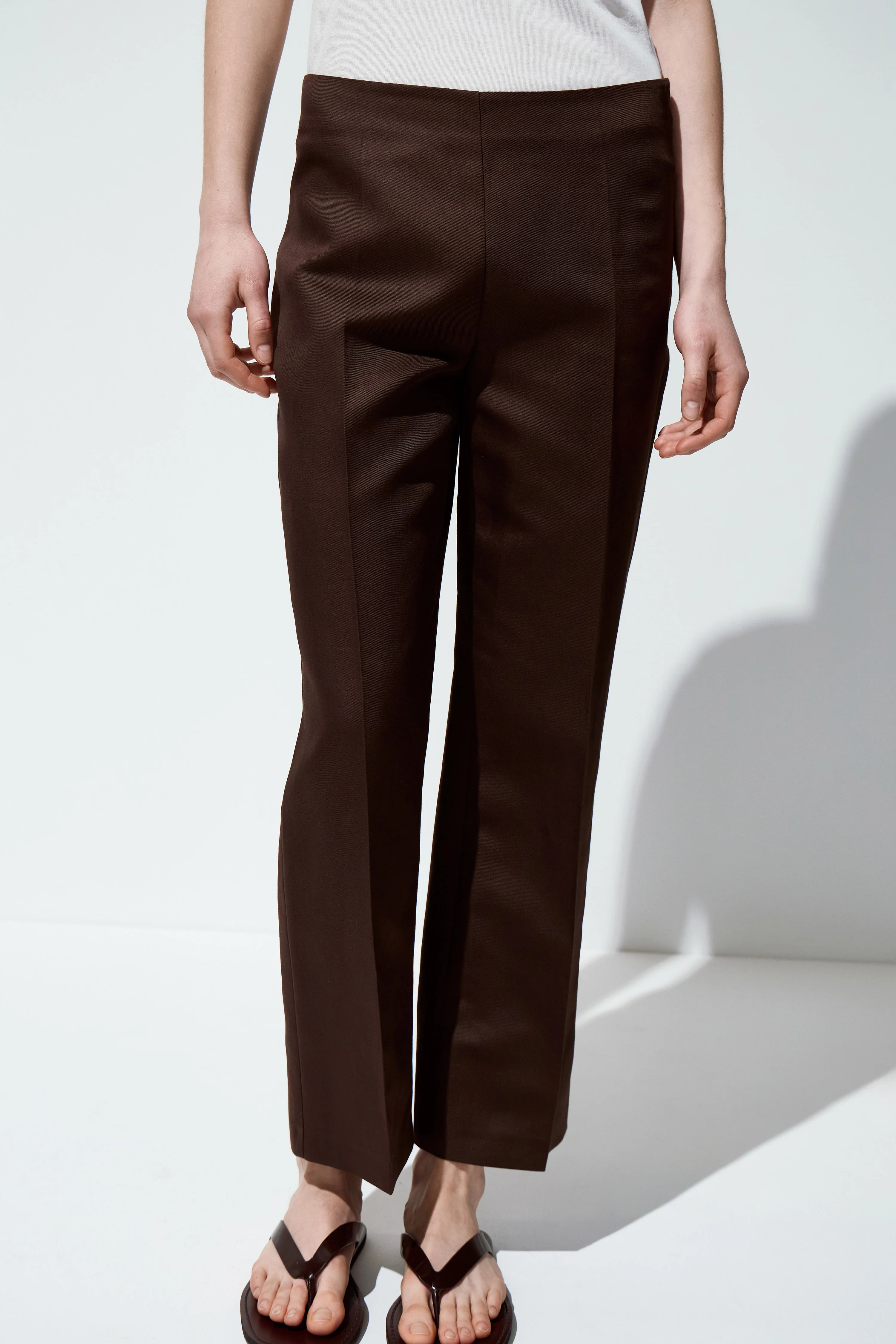 FLARED LINEN-COTTON TROUSERS - Image 2