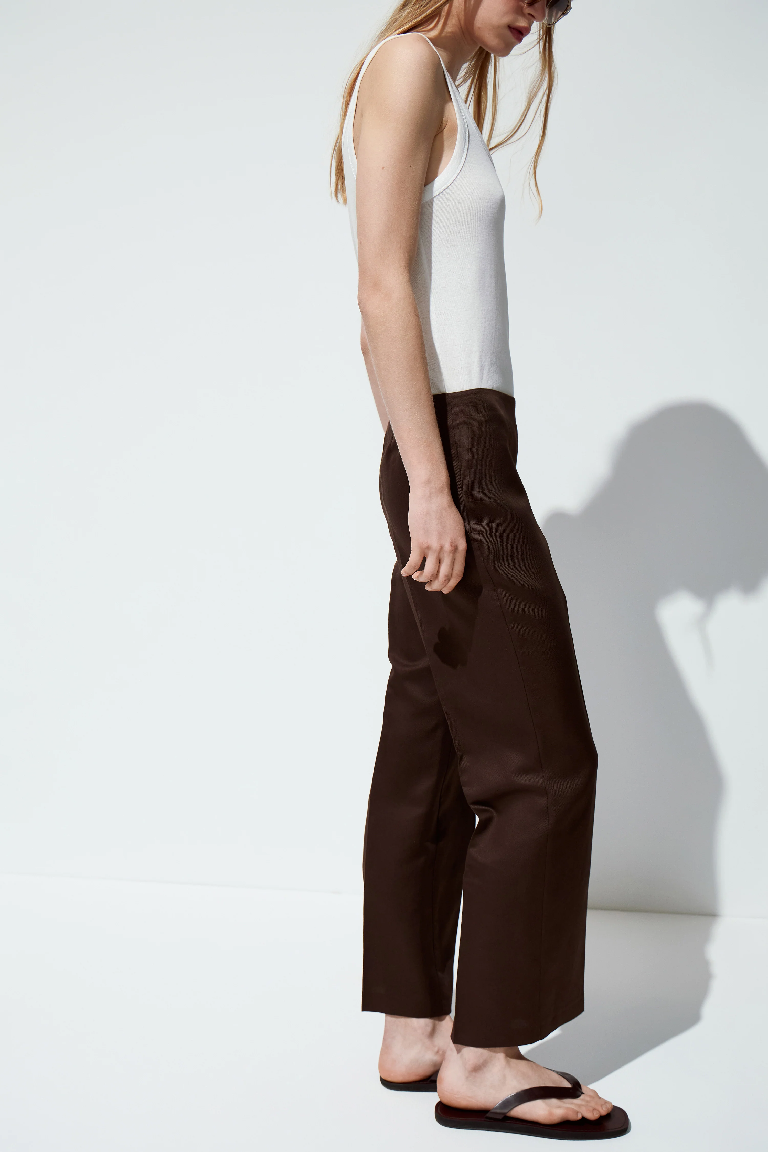 FLARED LINEN-COTTON TROUSERS - Image 3