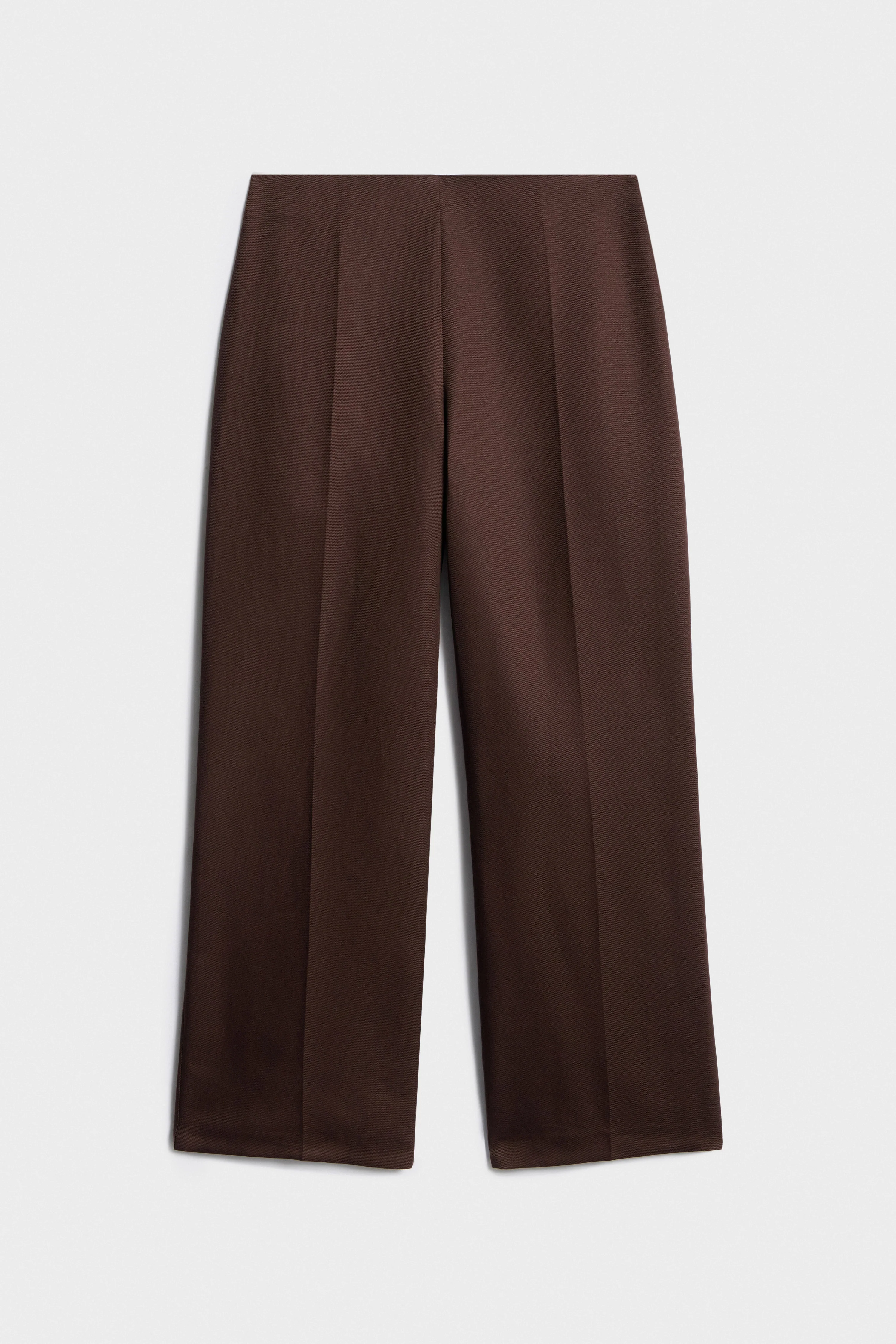 FLARED LINEN-COTTON TROUSERS - Image 4