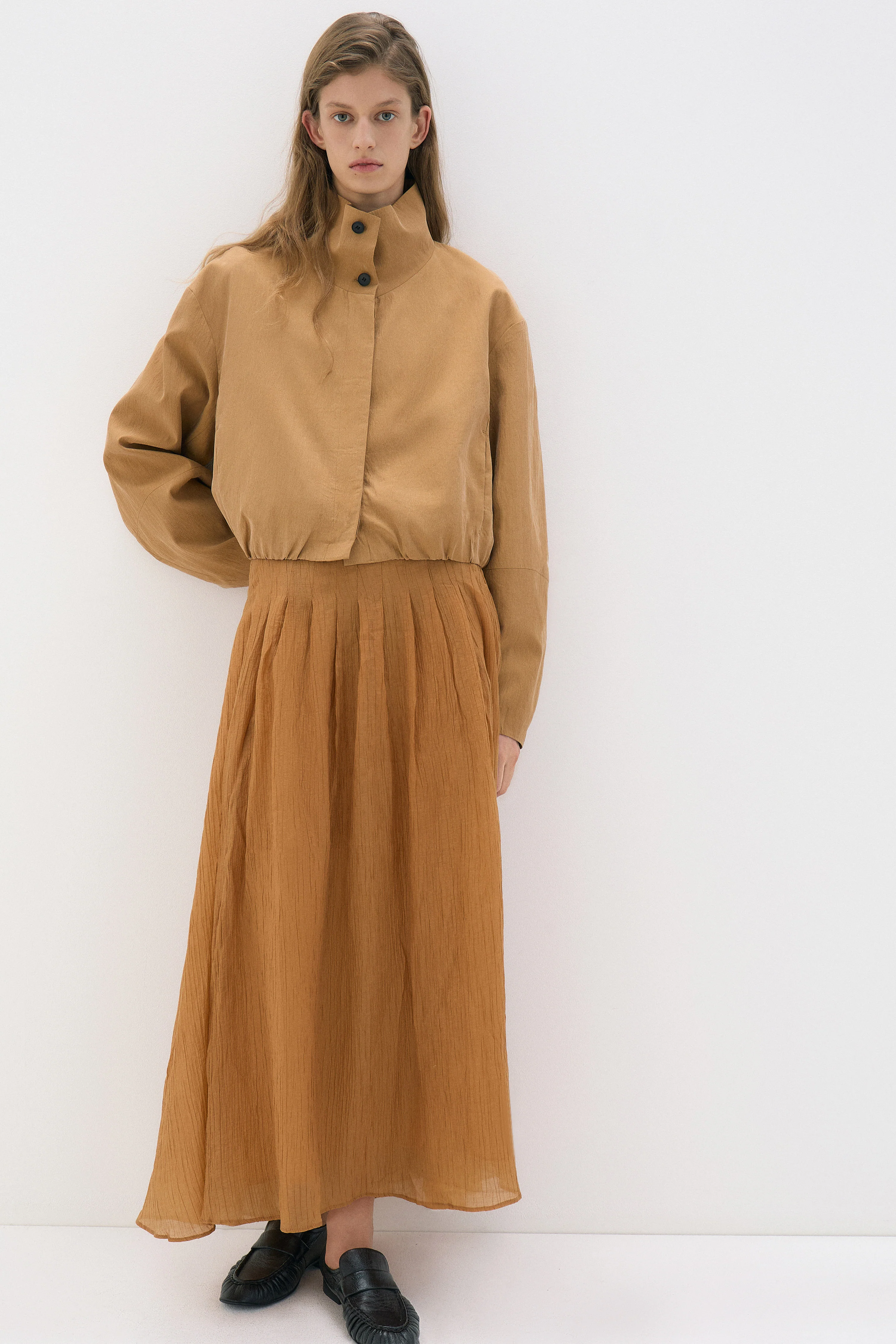 FLARED LYOCELL-BLEND SKIRT