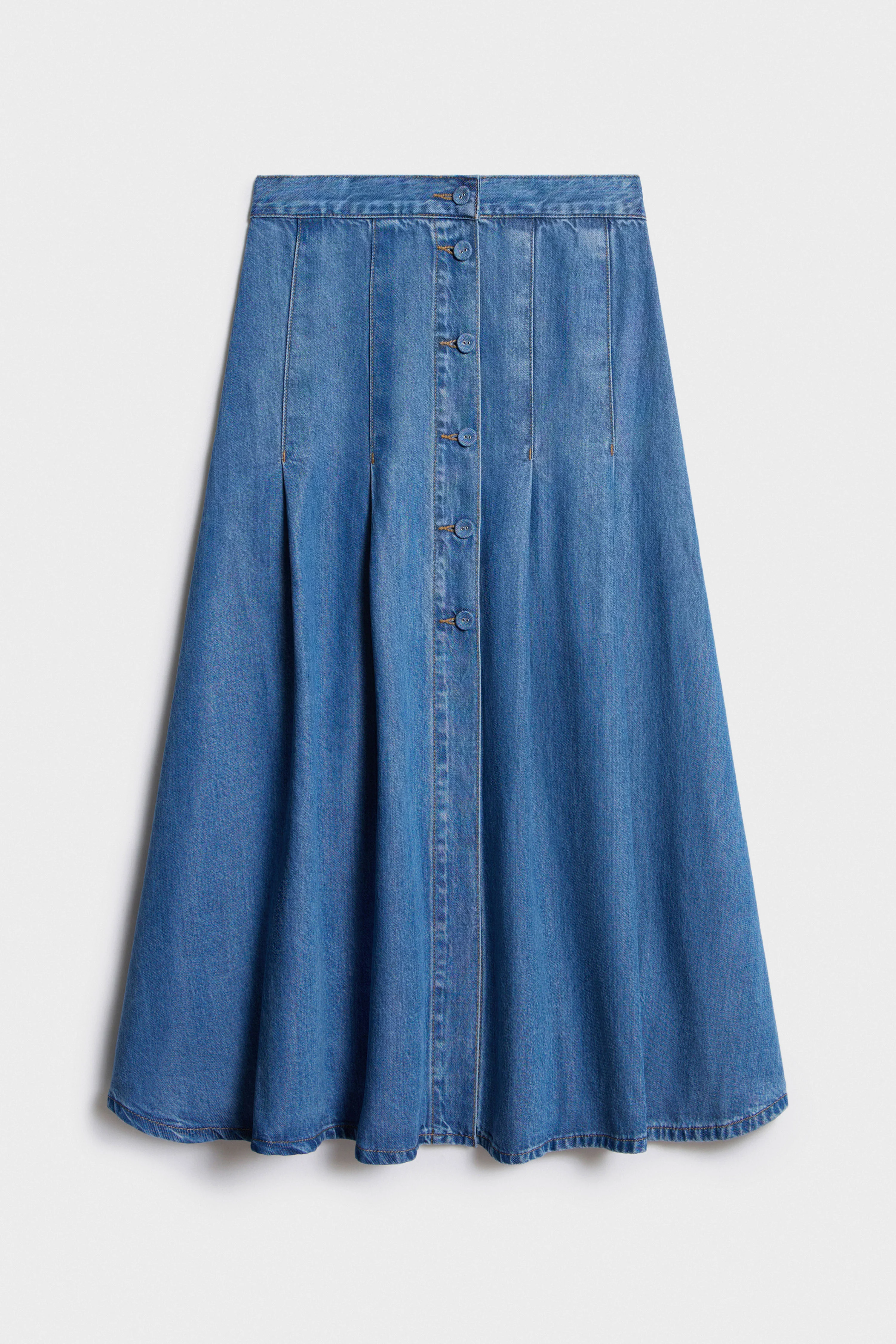 FLARED LYOCELL DENIM SKIRT - Image 6