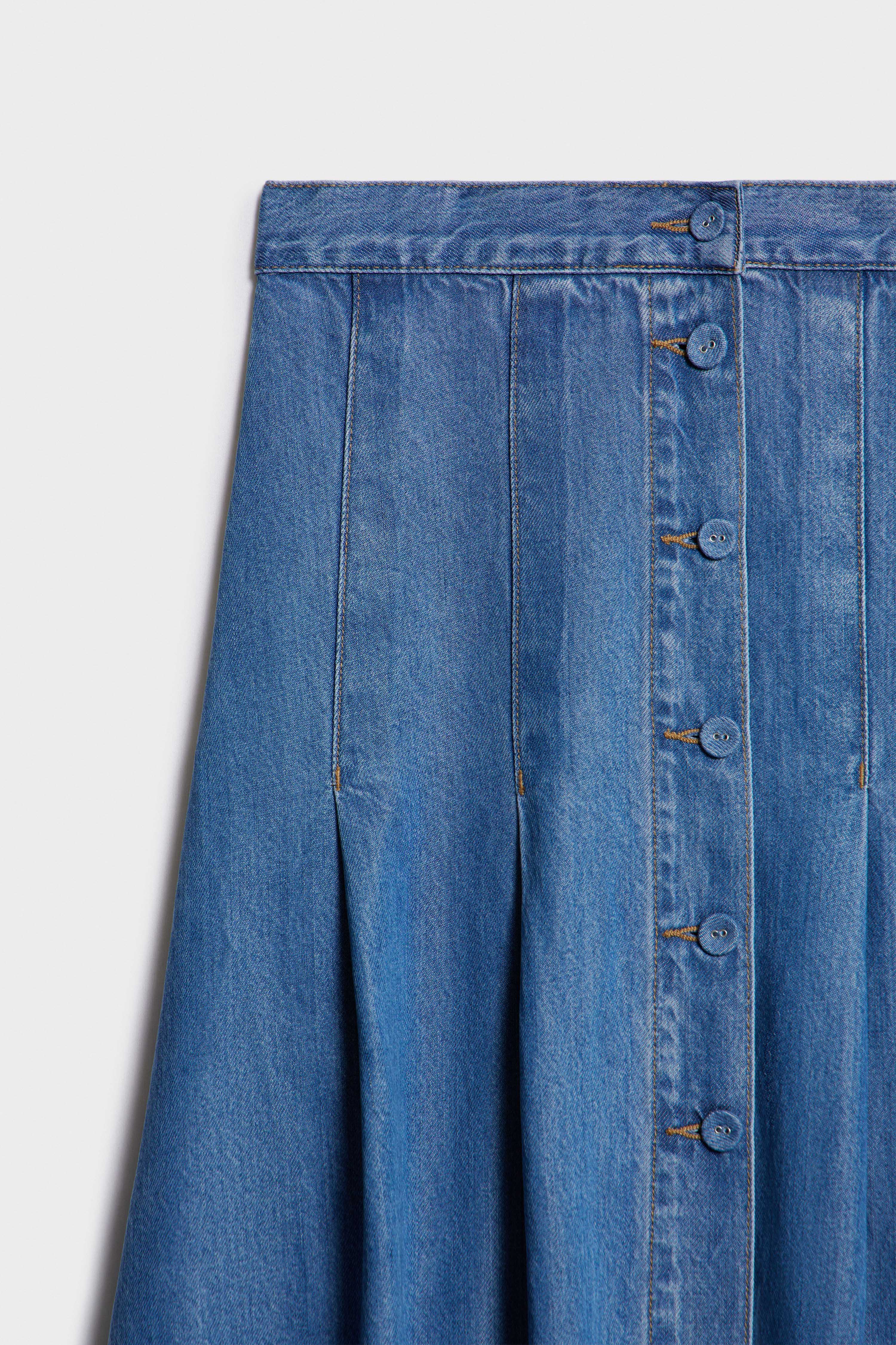 FLARED LYOCELL DENIM SKIRT - Image 8