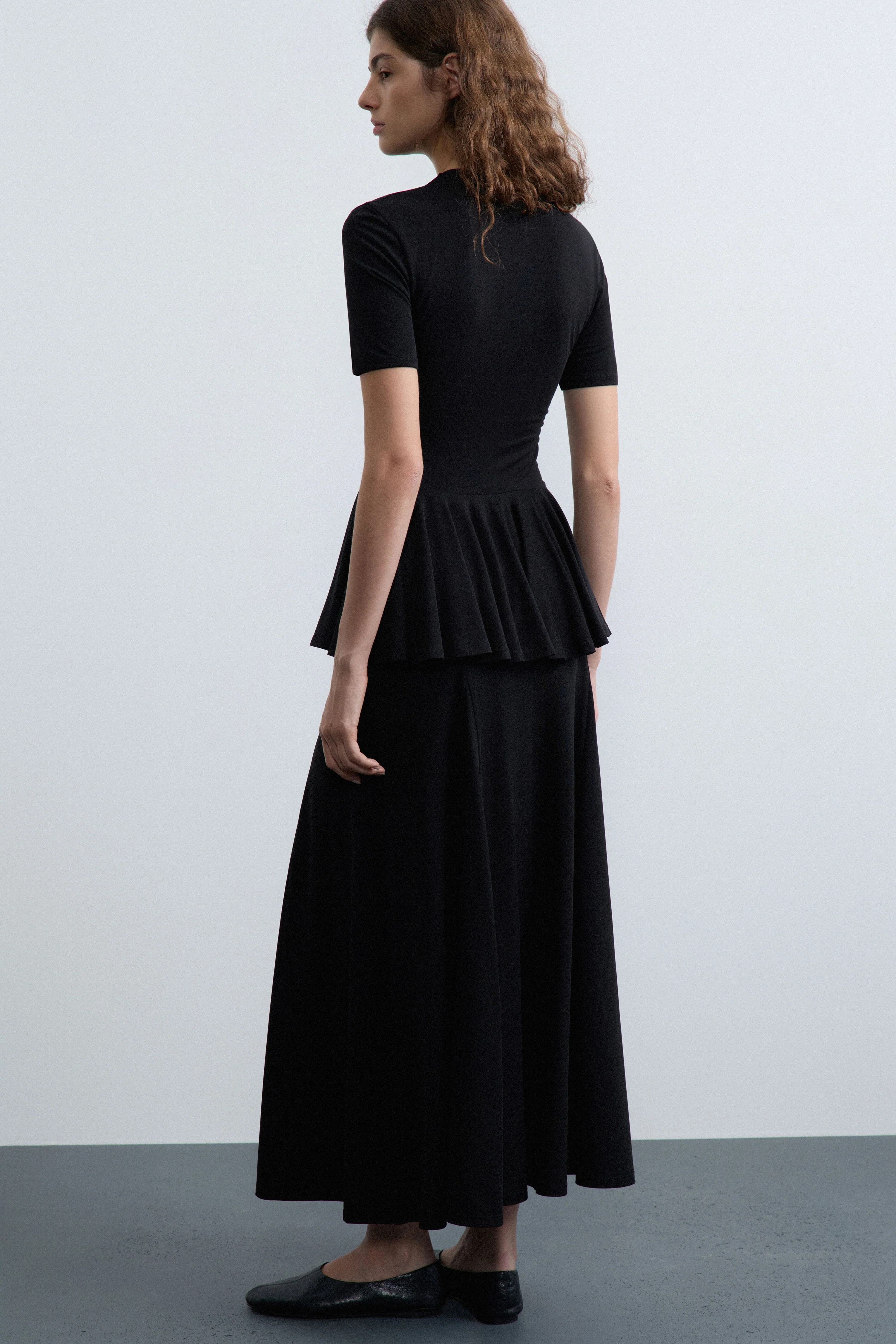 FLARED JERSEY MAXI SKIRT - Image 3