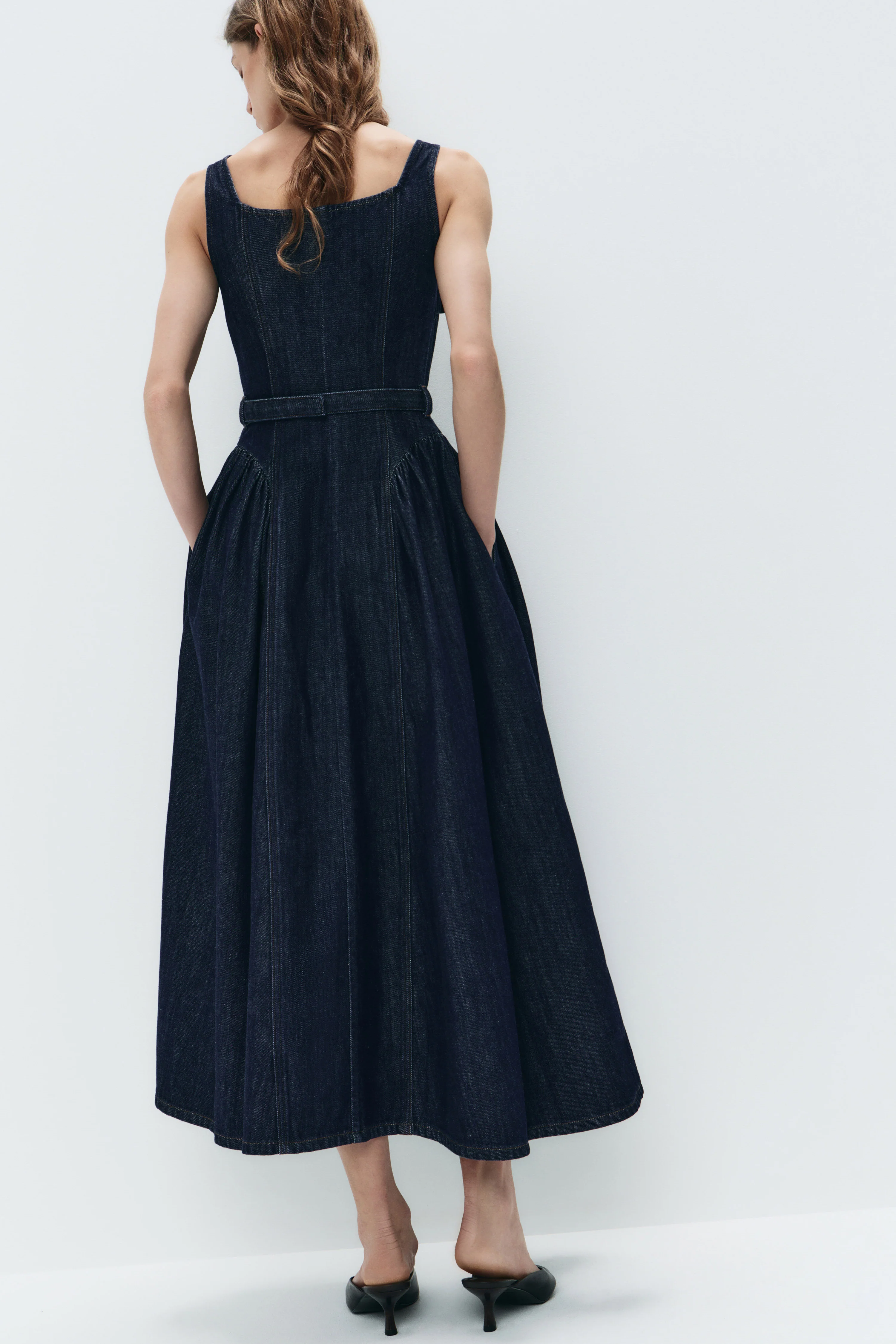 FLARED-SKIRT DENIM DRESS - Image 4