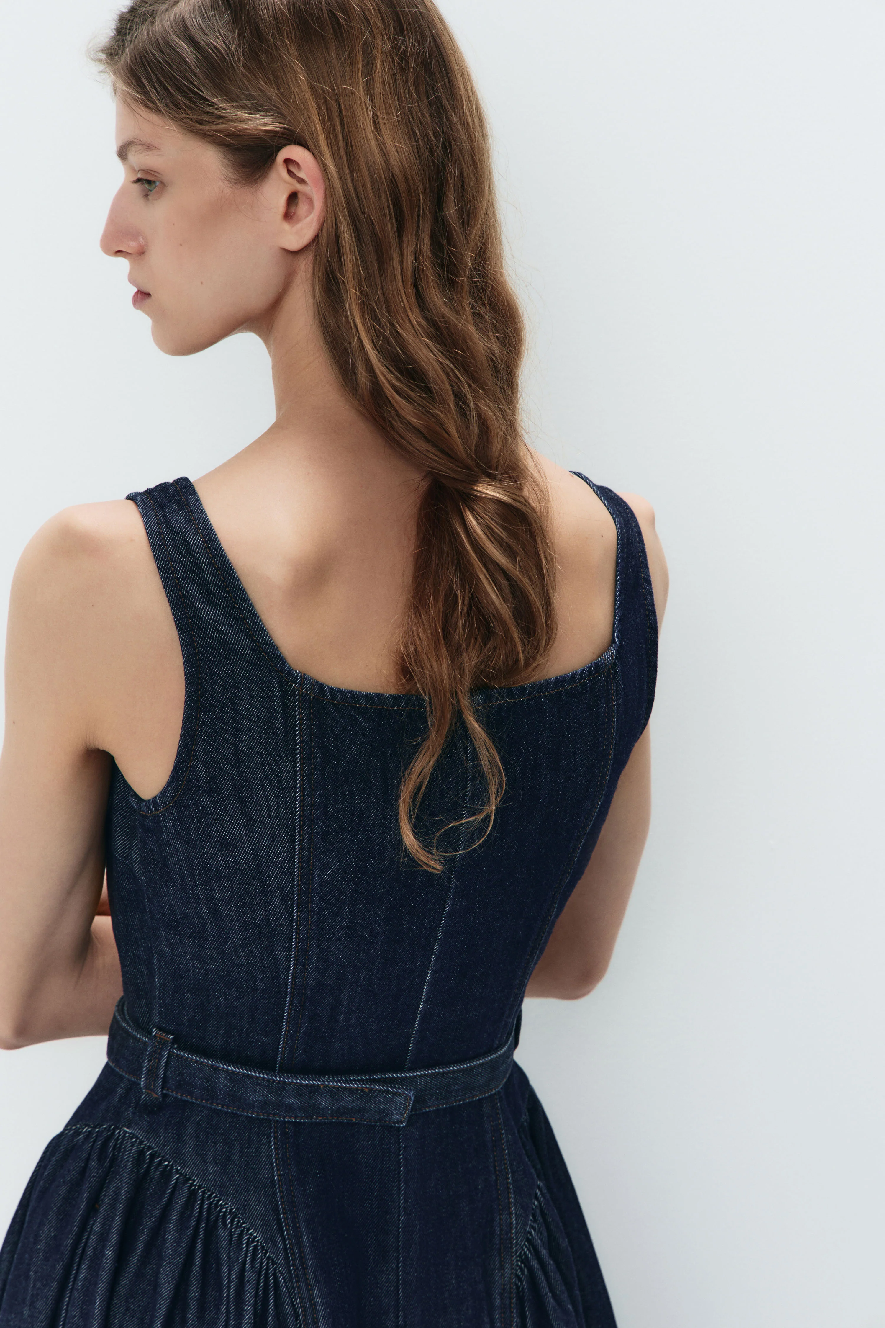 FLARED-SKIRT DENIM DRESS - Image 5