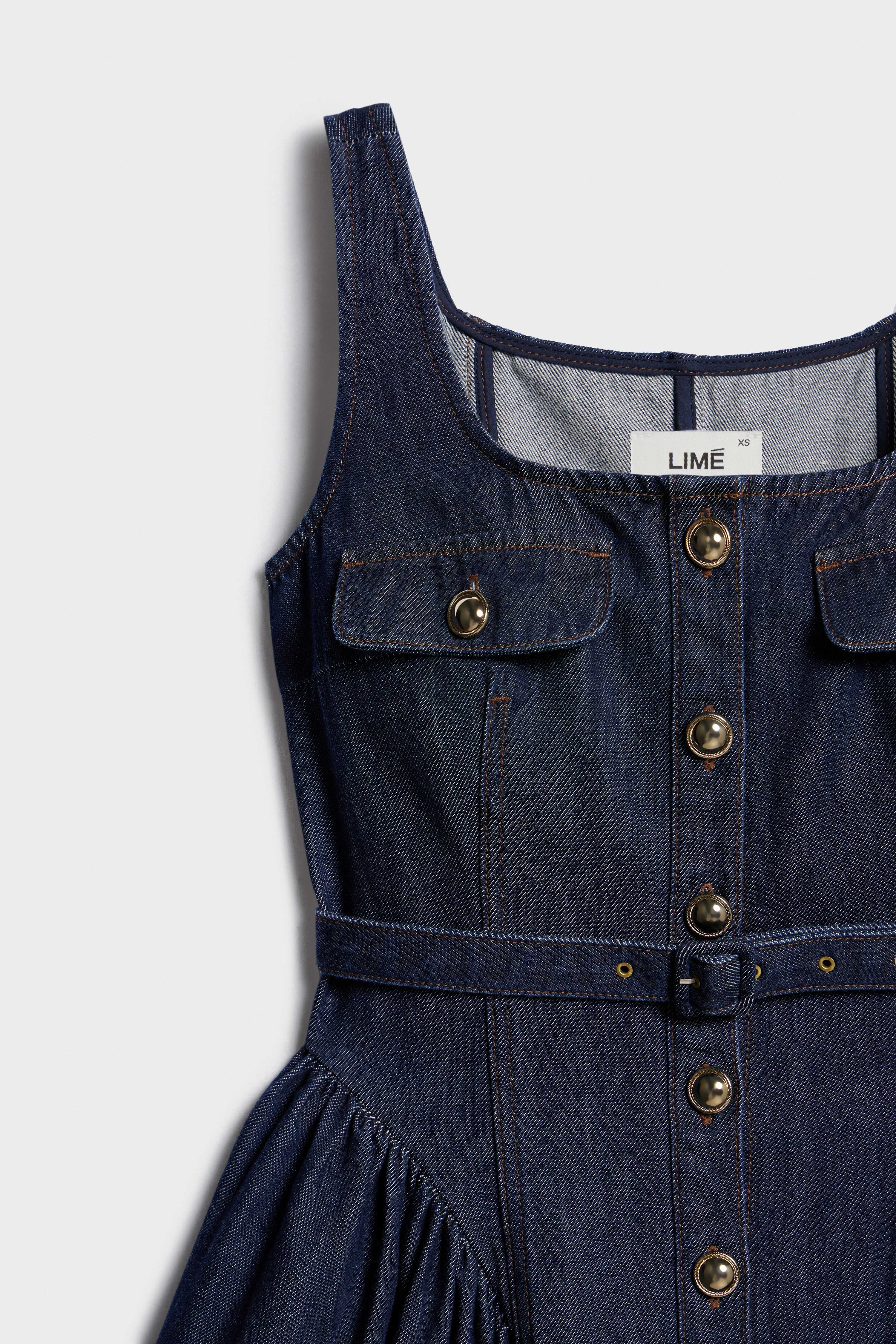 FLARED-SKIRT DENIM DRESS - Image 8
