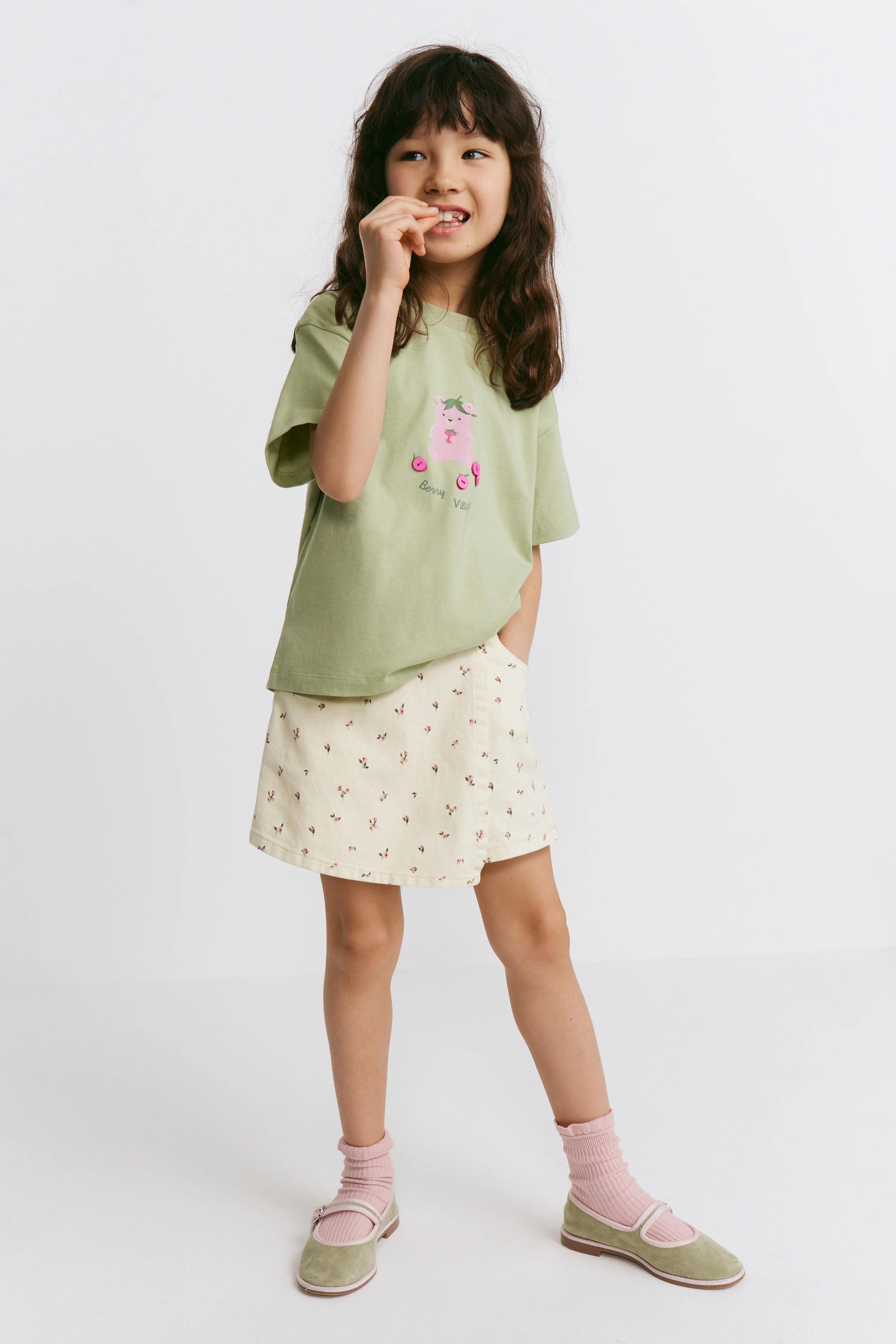 FLORAL PRINT DENIM SKORT - Image 3
