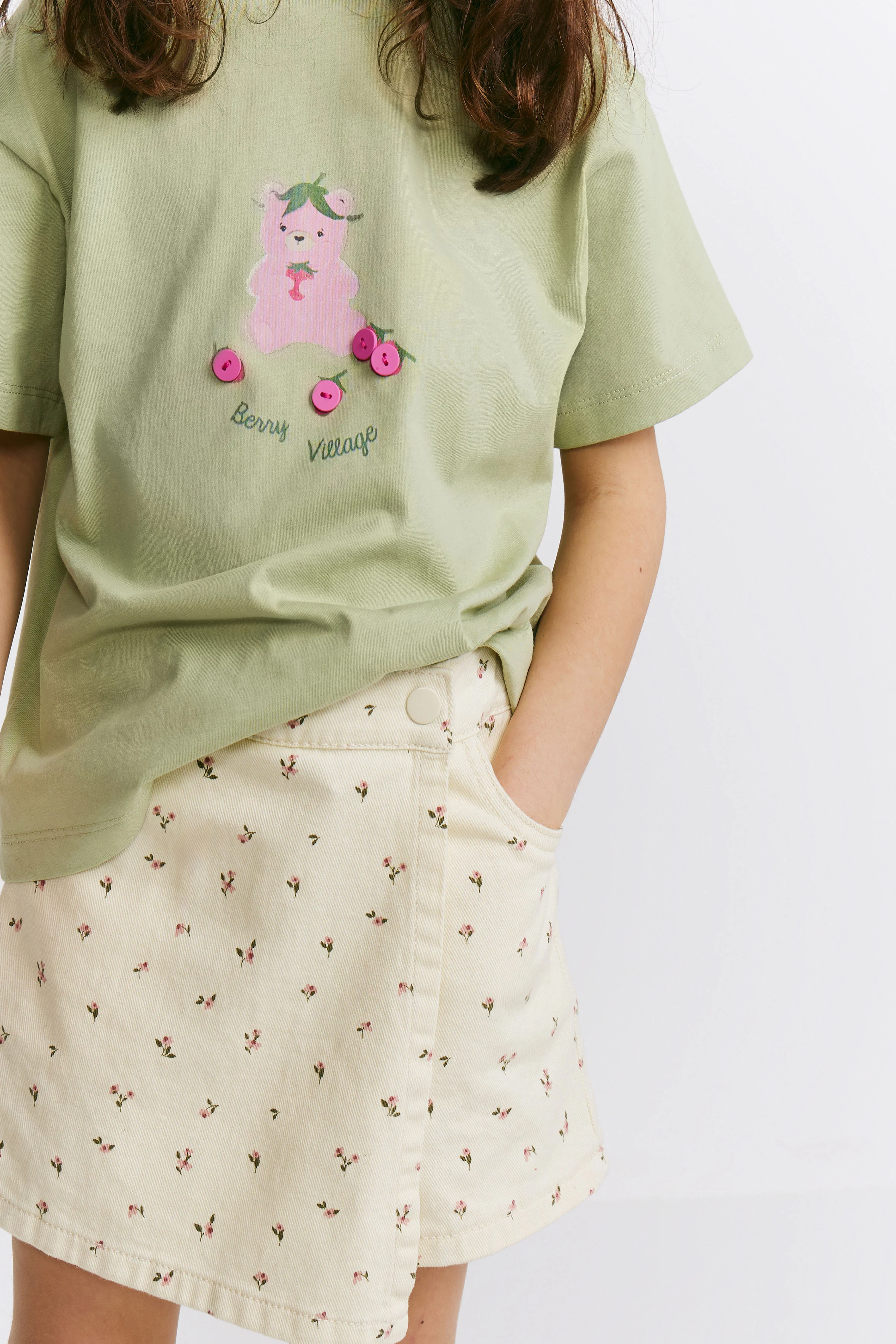 FLORAL PRINT DENIM SKORT - Image 4