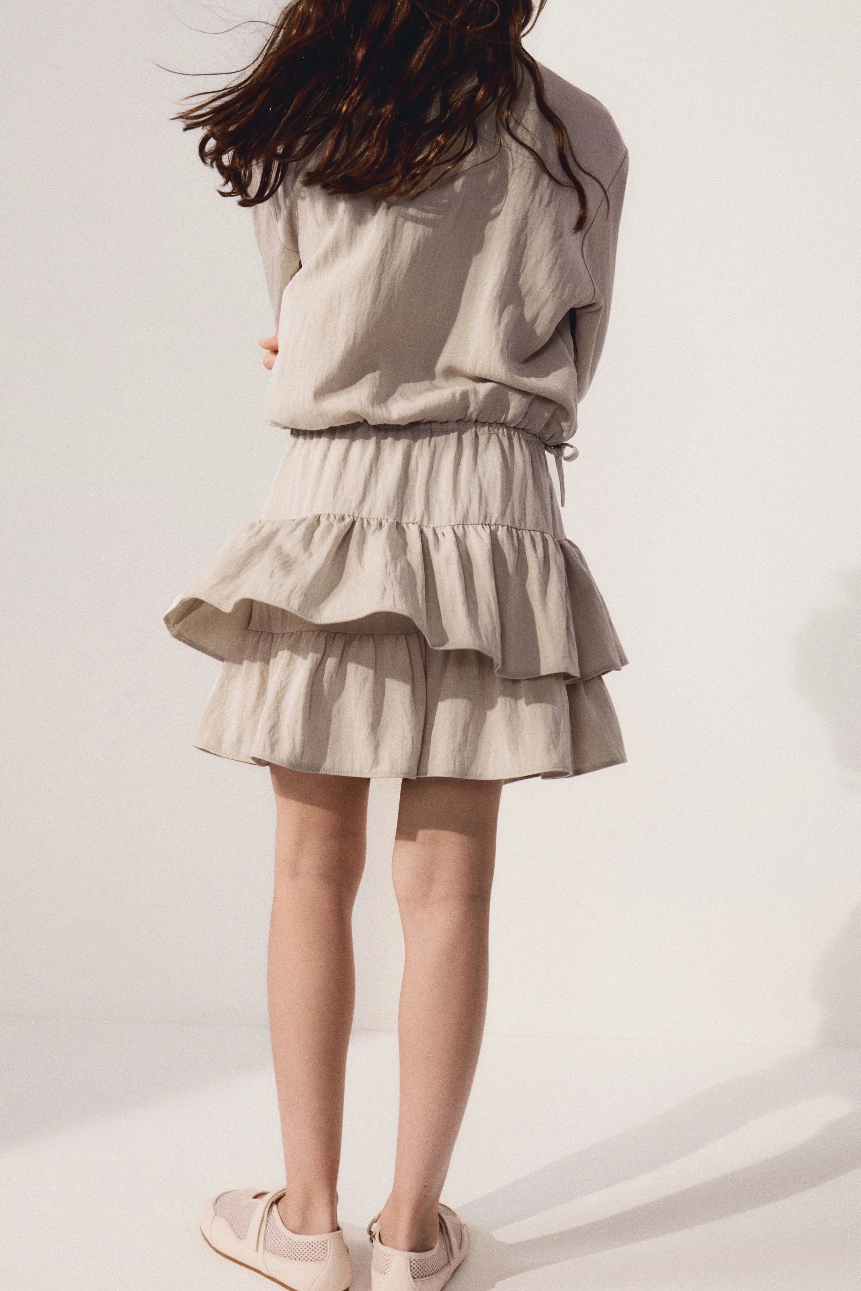 FLOUNCED VISCOSE-BLEND SHORTS - Image 3