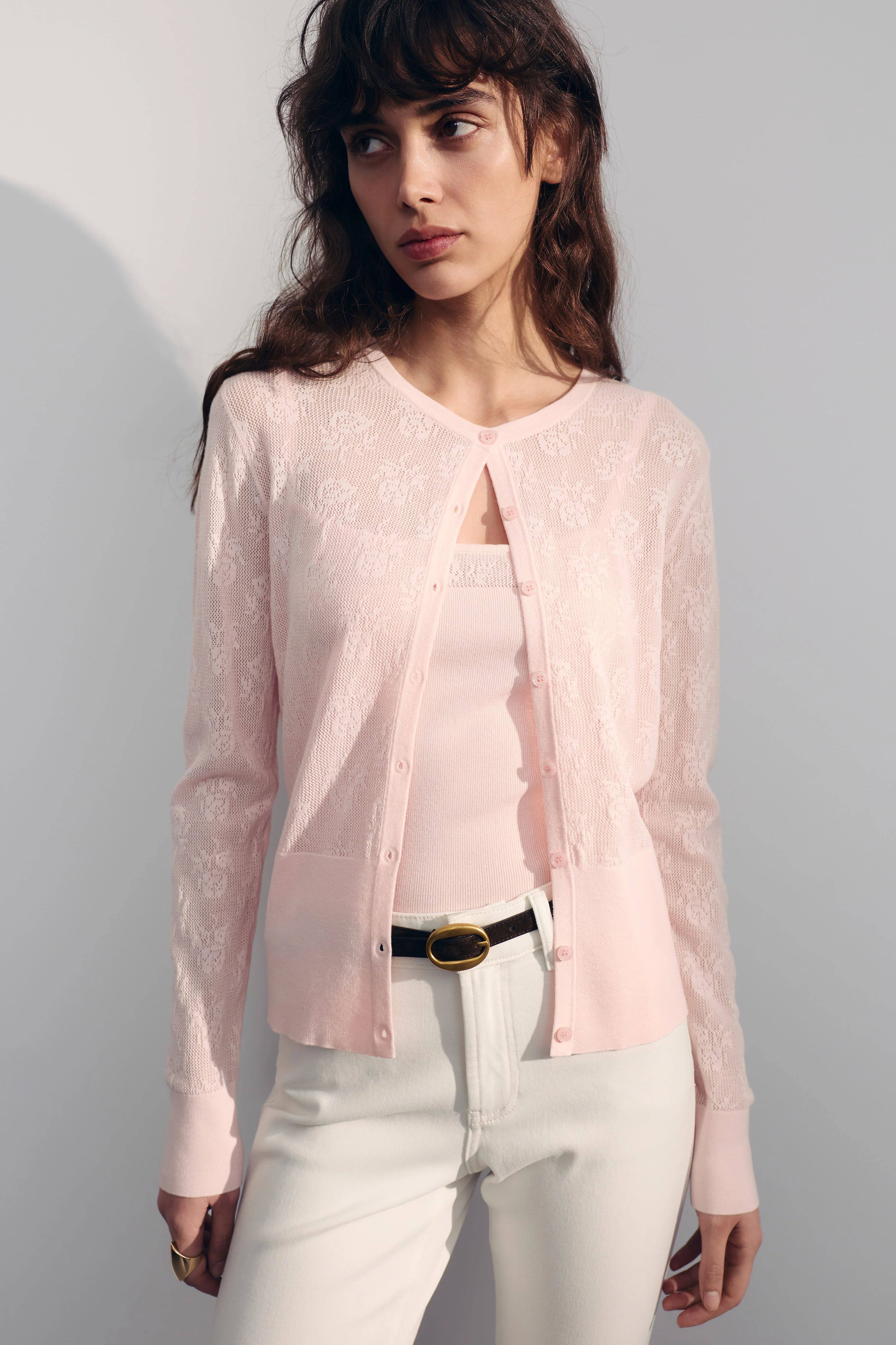 FLOWER-MOTIF VISCOSE CARDIGAN - Image 2