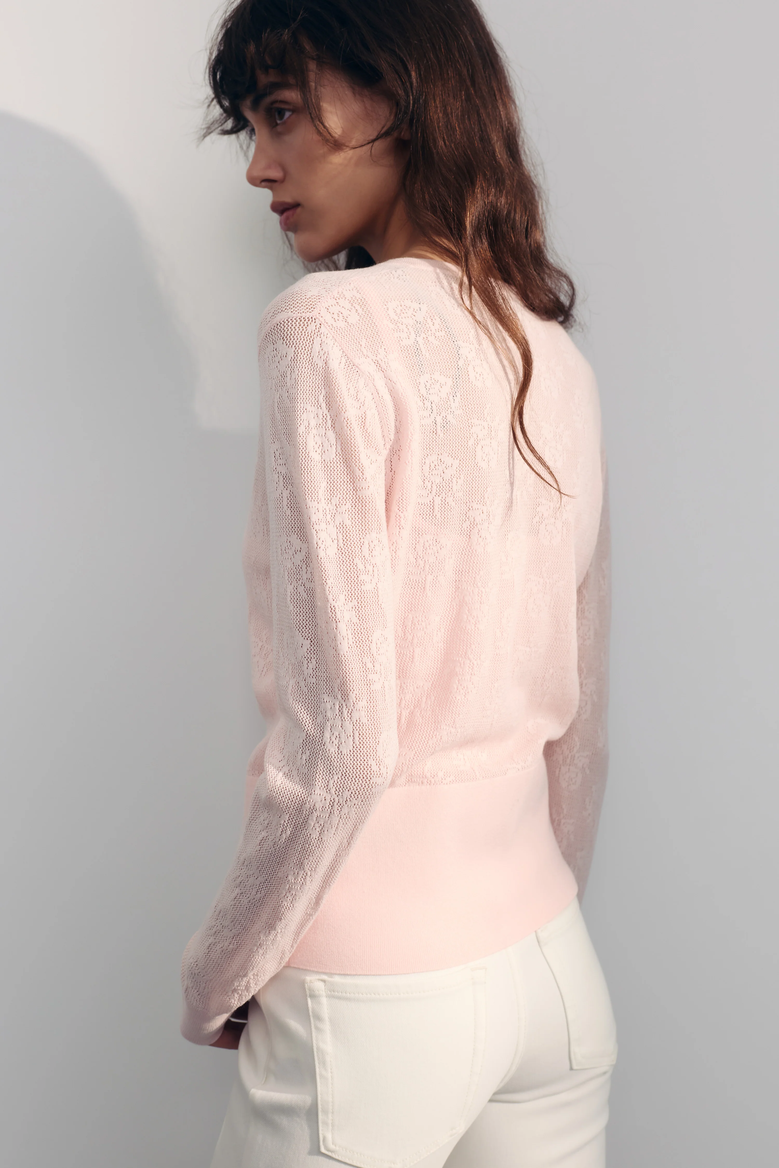 FLOWER-MOTIF VISCOSE CARDIGAN - Image 5