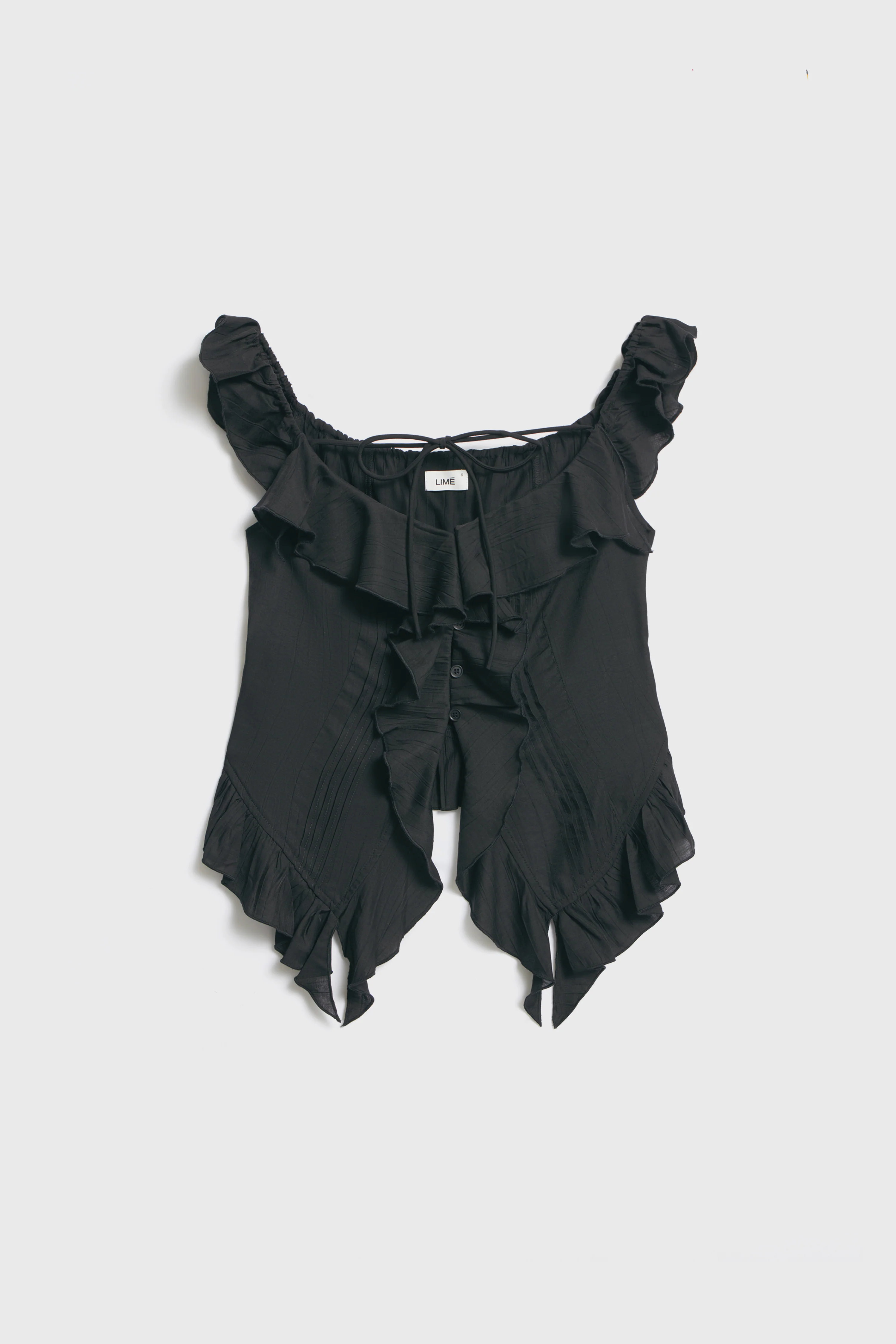 FRILL-TRIMMED VISCOSE TOP - Image 5