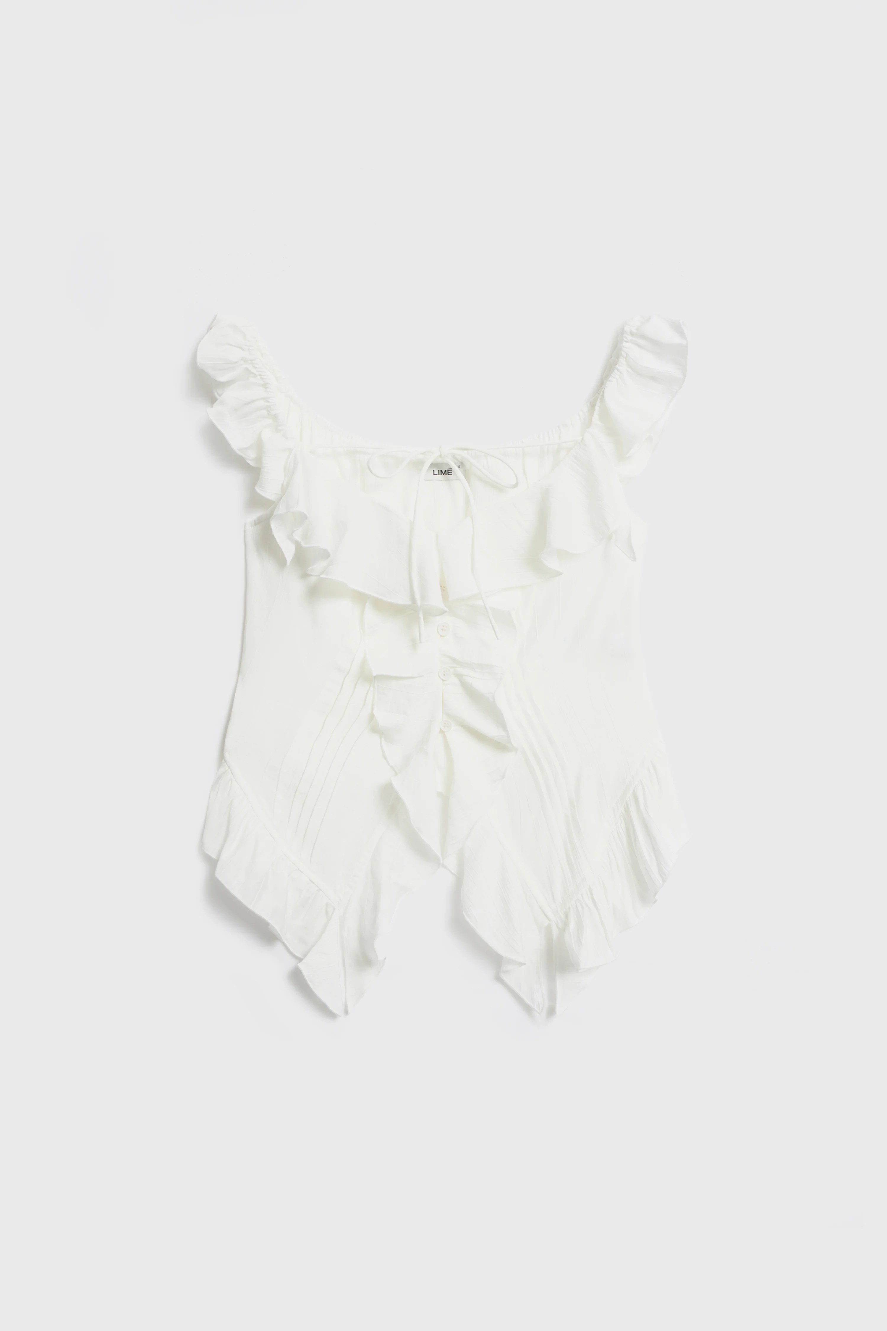 FRILL-TRIMMED VISCOSE TOP - Image 5