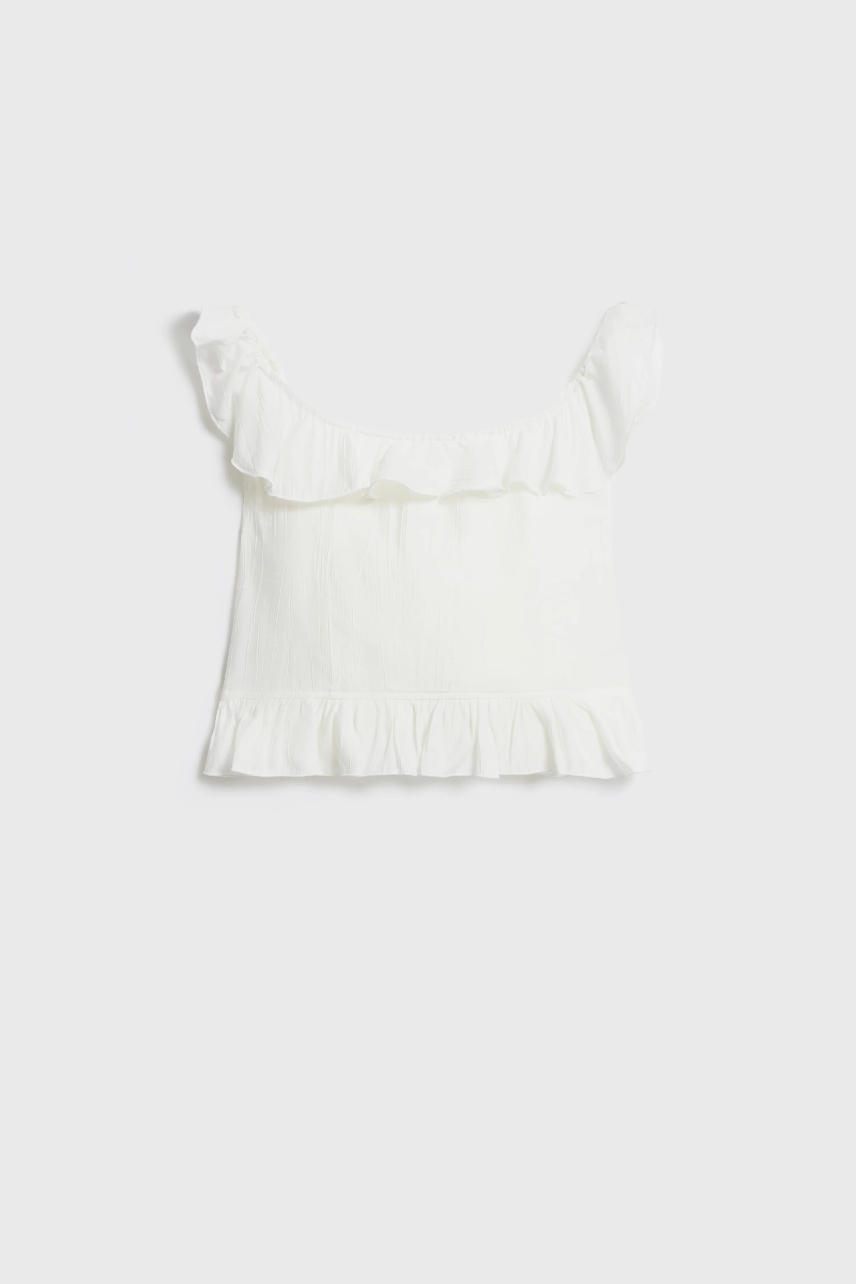 FRILL-TRIMMED VISCOSE TOP - Image 6