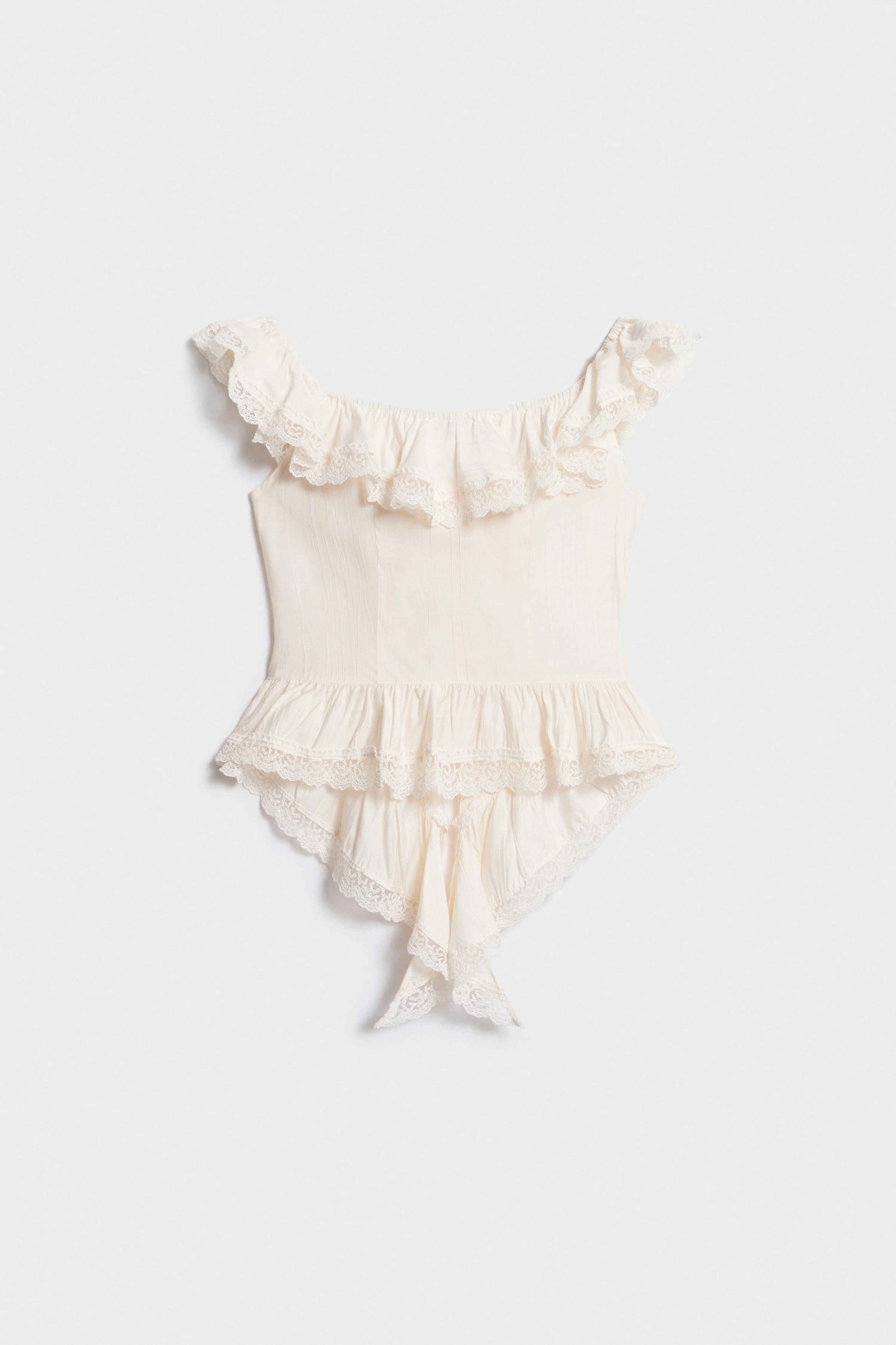 FRILL-TRIMMED VISCOSE TOP - Image 5