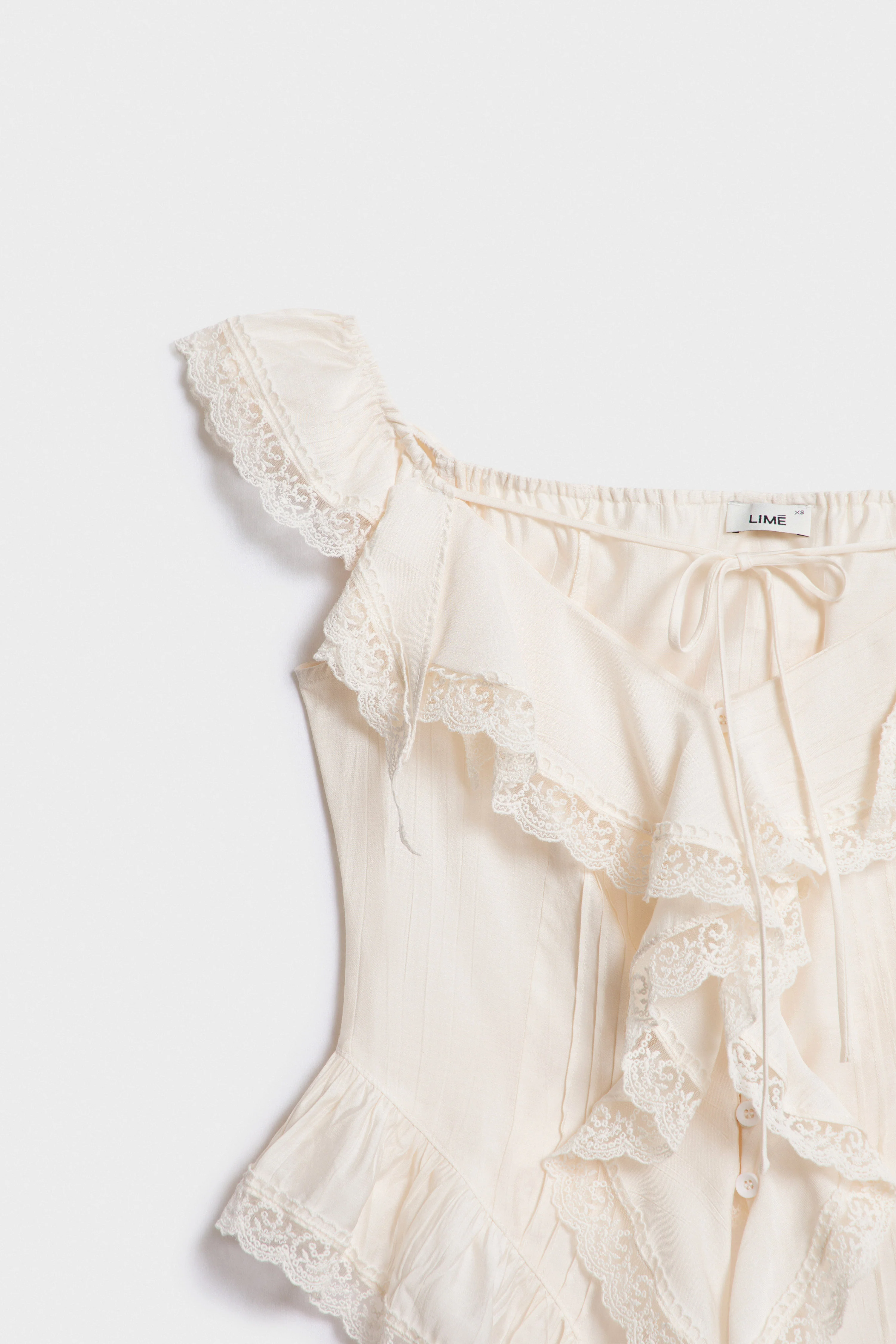 FRILL-TRIMMED VISCOSE TOP - Image 6