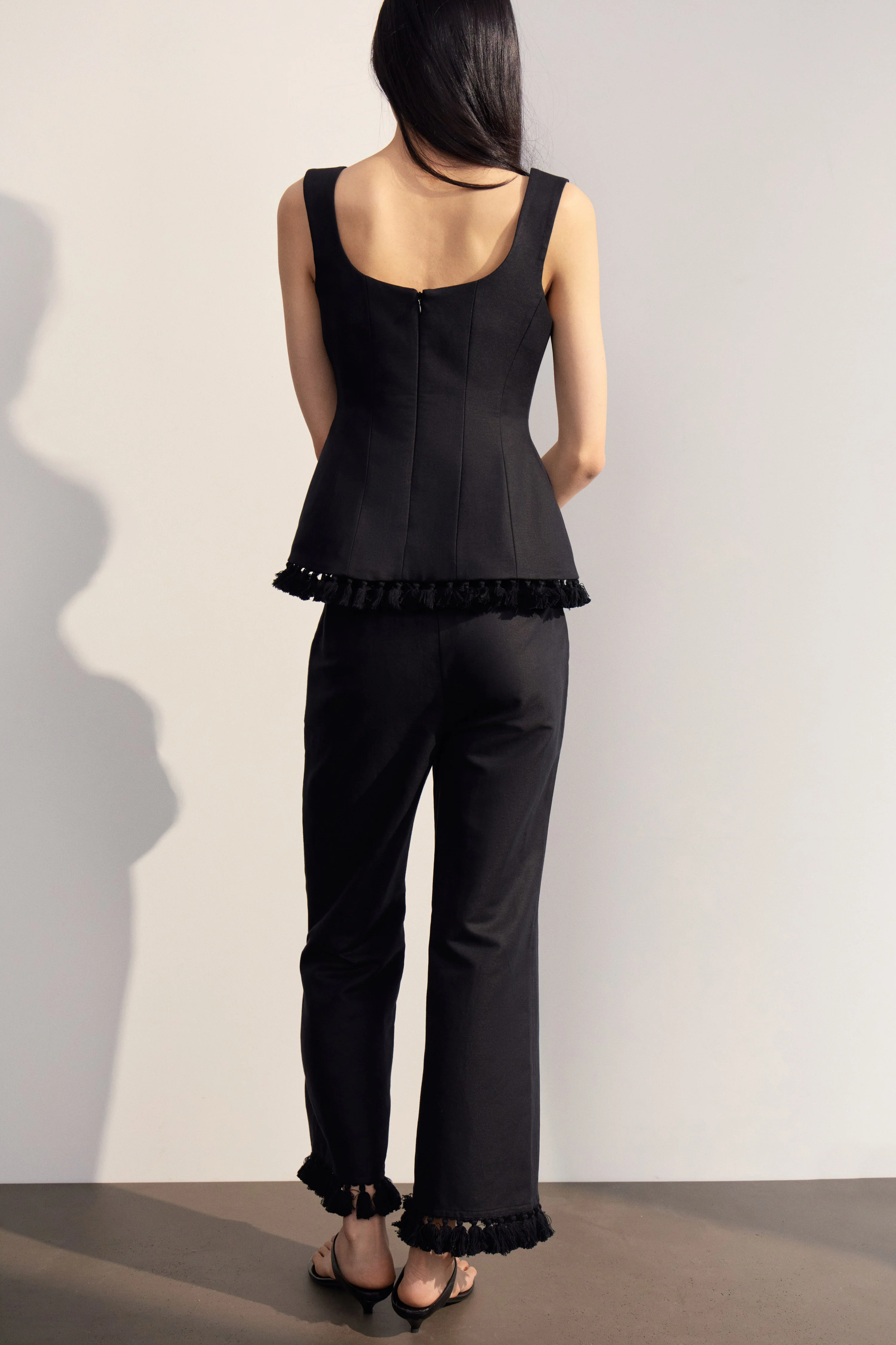 FRINGED LINEN-COTTON TOP - Image 4