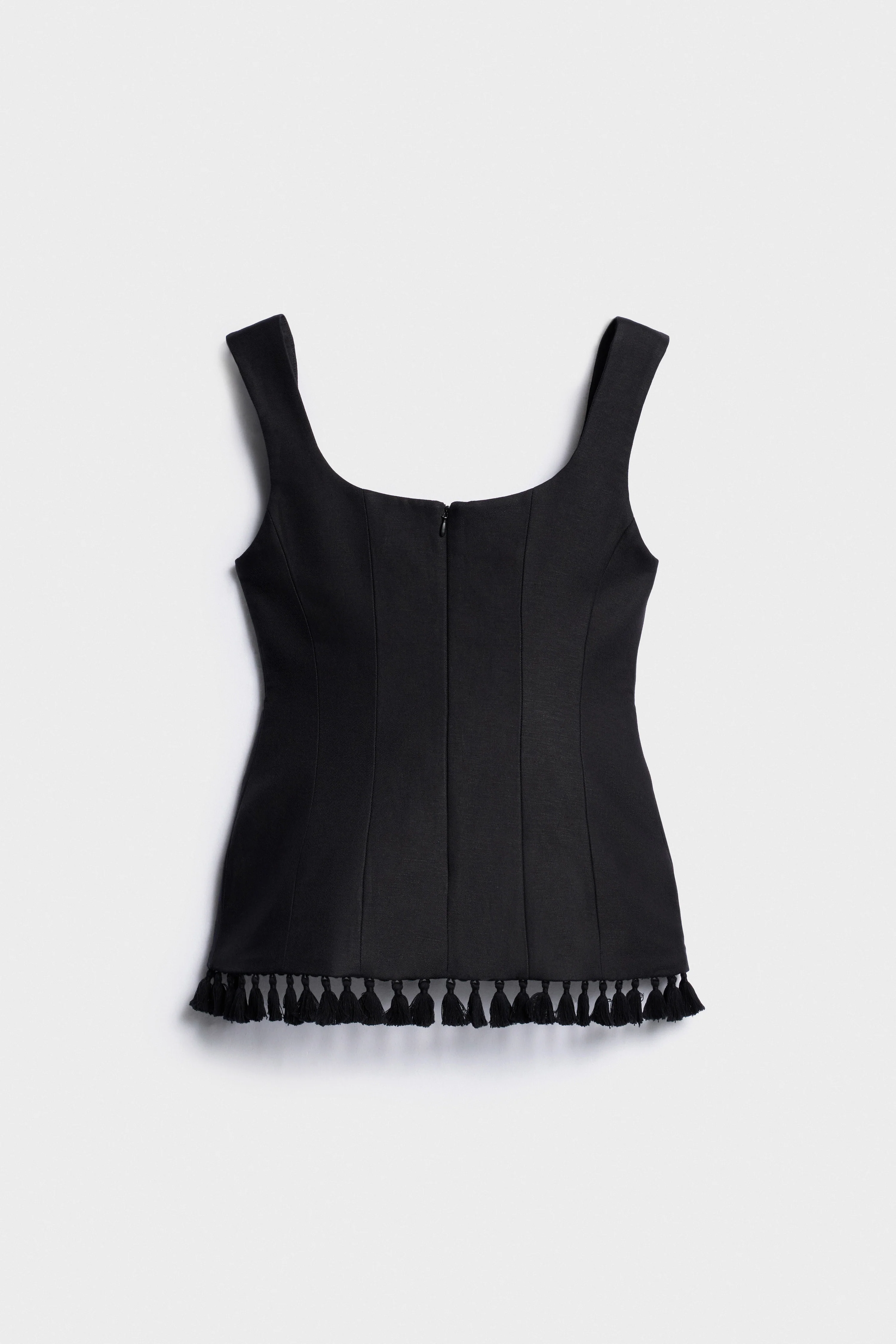 FRINGED LINEN-COTTON TOP - Image 6