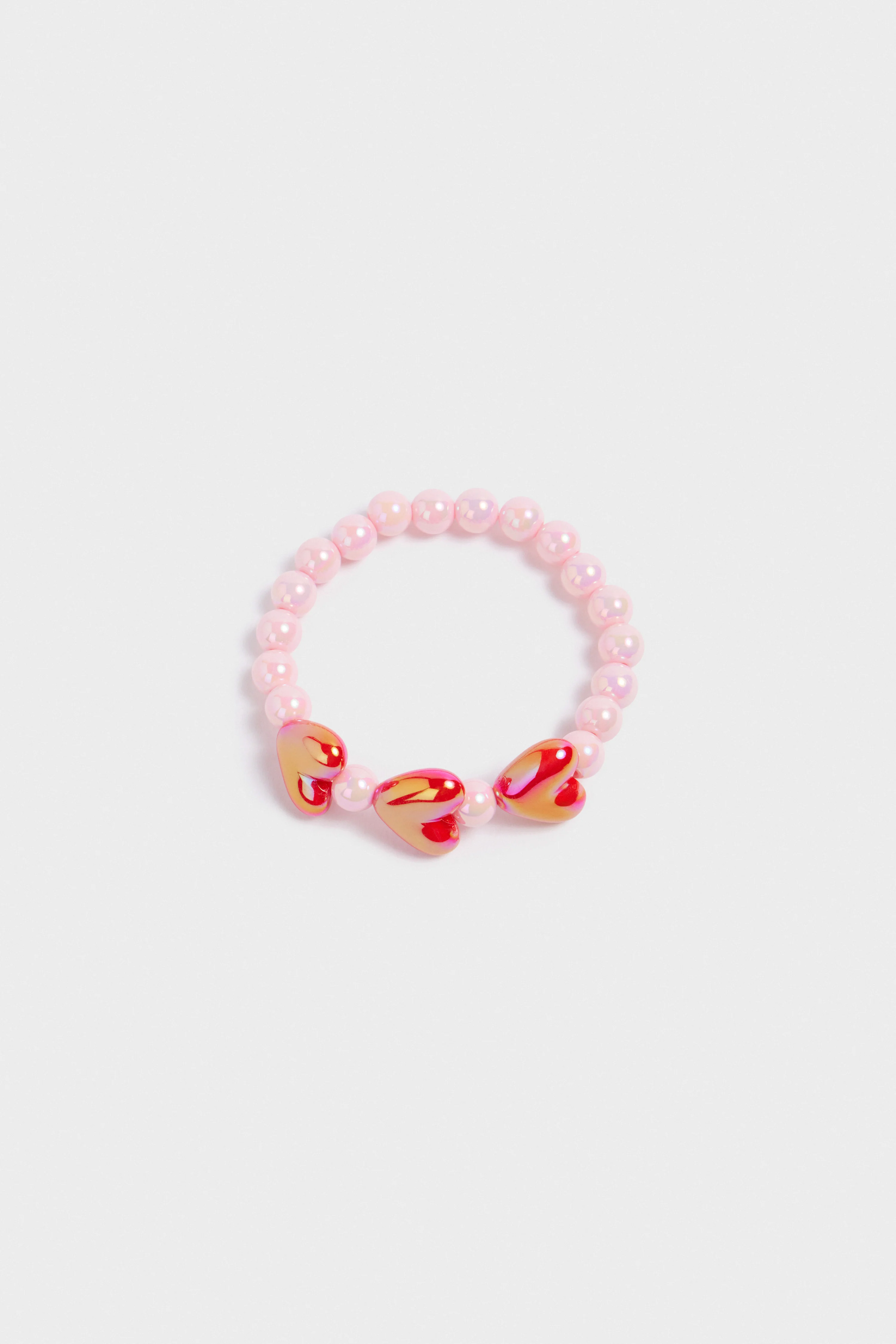 HEART-CHARM BEADED BRACELET - Image 3